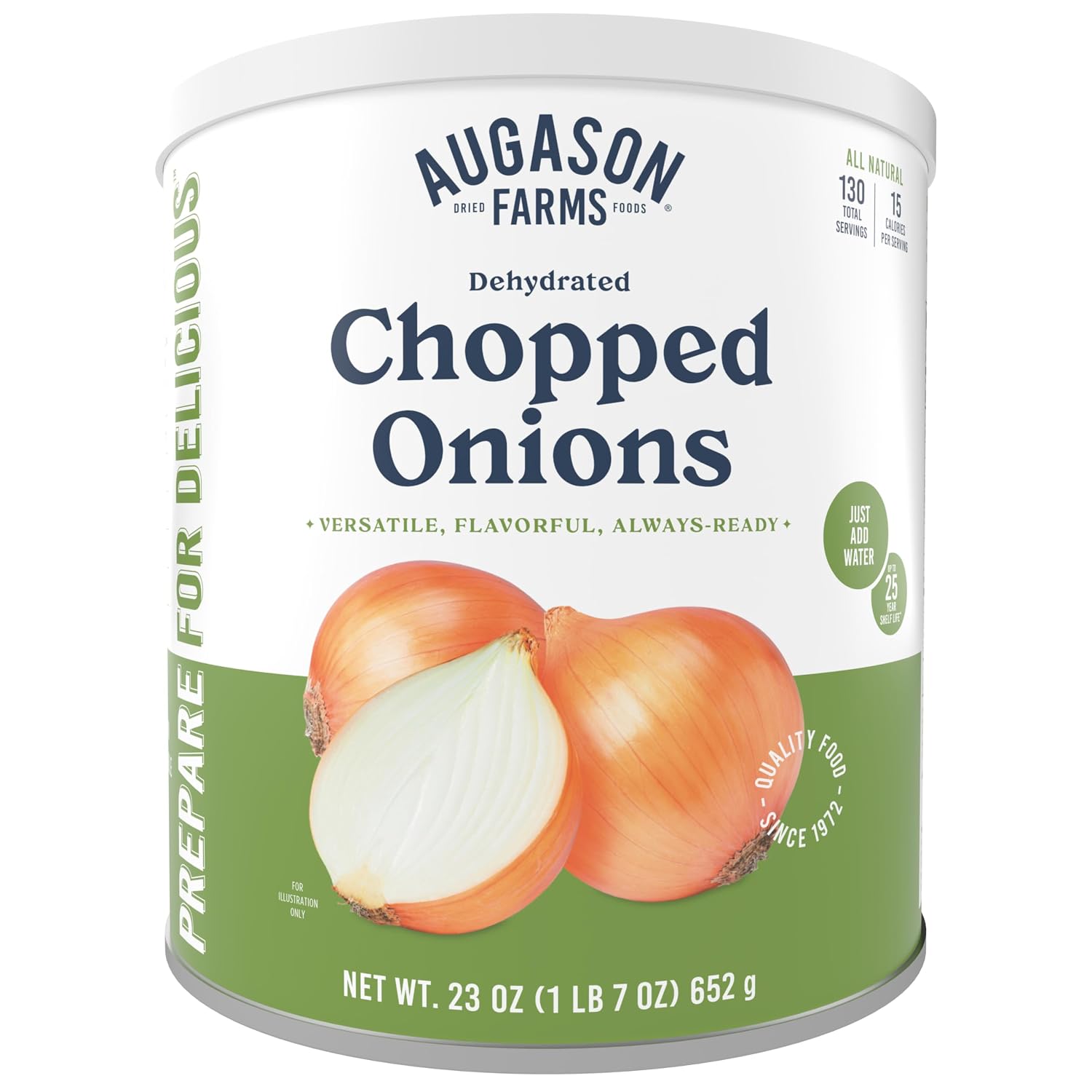 Augason Farms Dehydrated Chopped Onions Can | Emergency Food Supply, 130 Servings, 25 Year Shelf Life, Great for Cooking and Baking, Dehydrated Meals