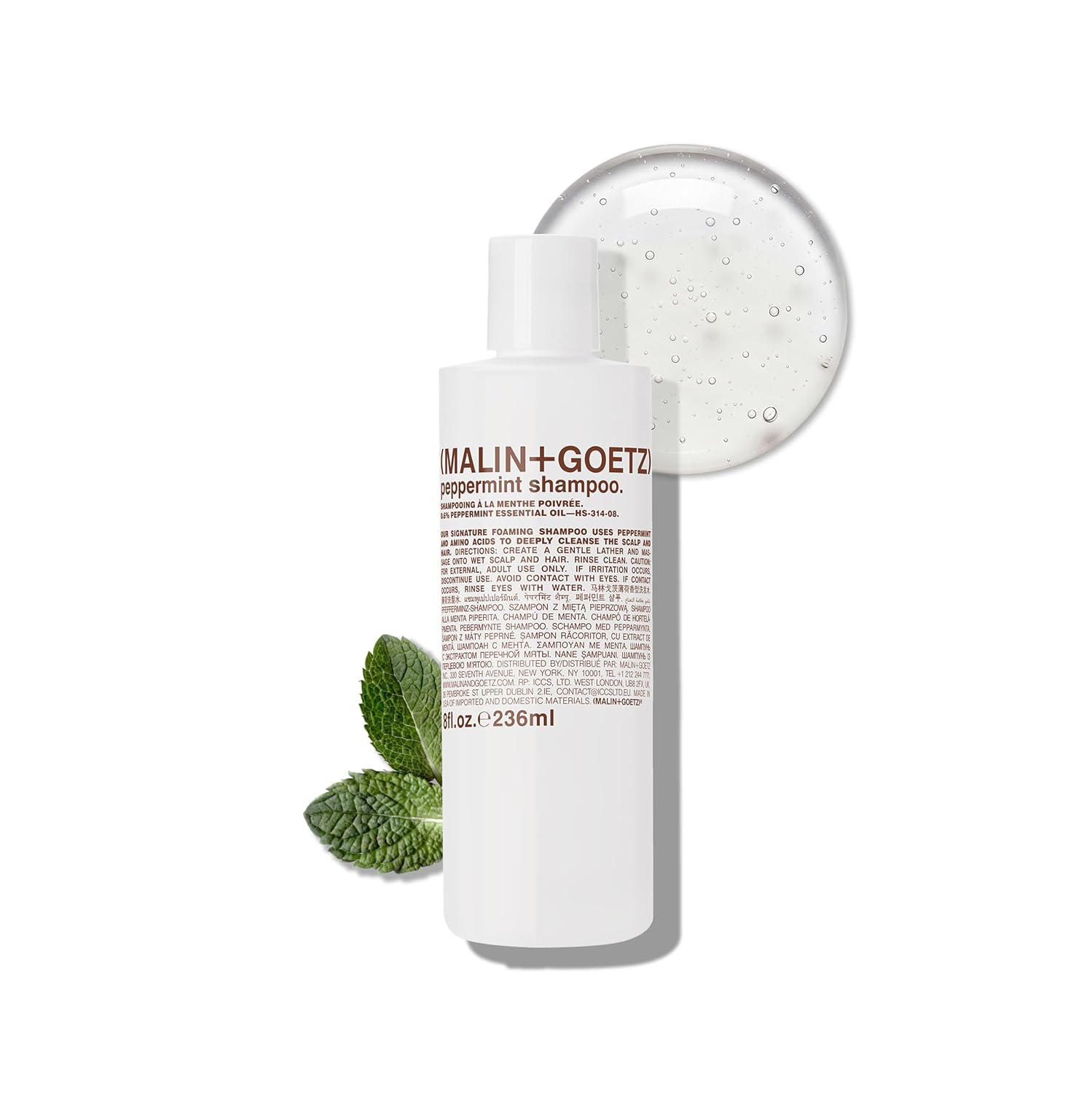 MALIN+GOETZ Clarifying Shampoo | Cool Peppermint Formula | Daily Cleanser with Amino Acids | For All Hair Types | Vegan, Sulfate-Free & Unisex