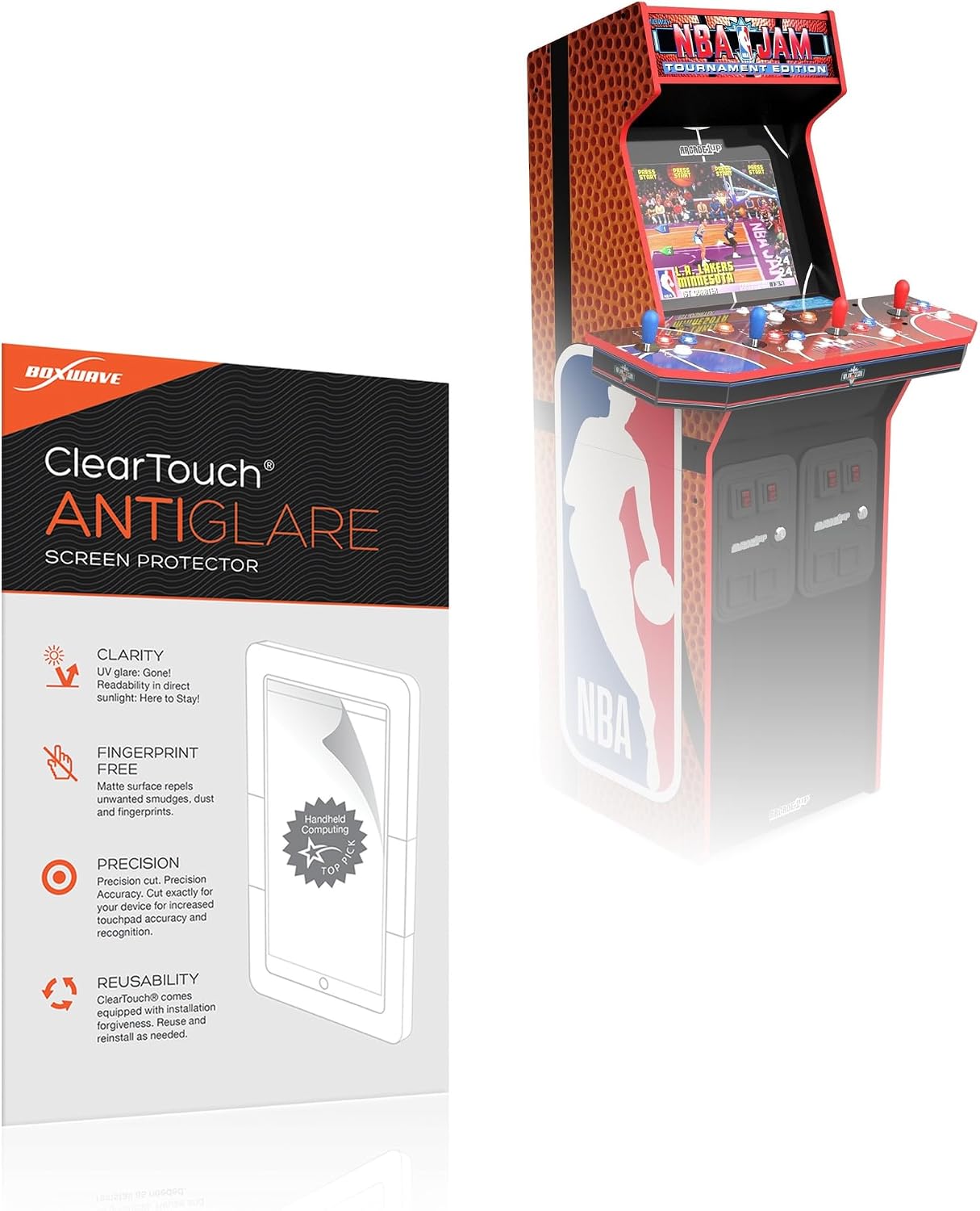 BoxWave Screen Protector Compatible with Arcade1Up NBA Jam 30th Anniversary Deluxe Arcade Machine - ClearTouch Anti-Glare (2-Pack)
