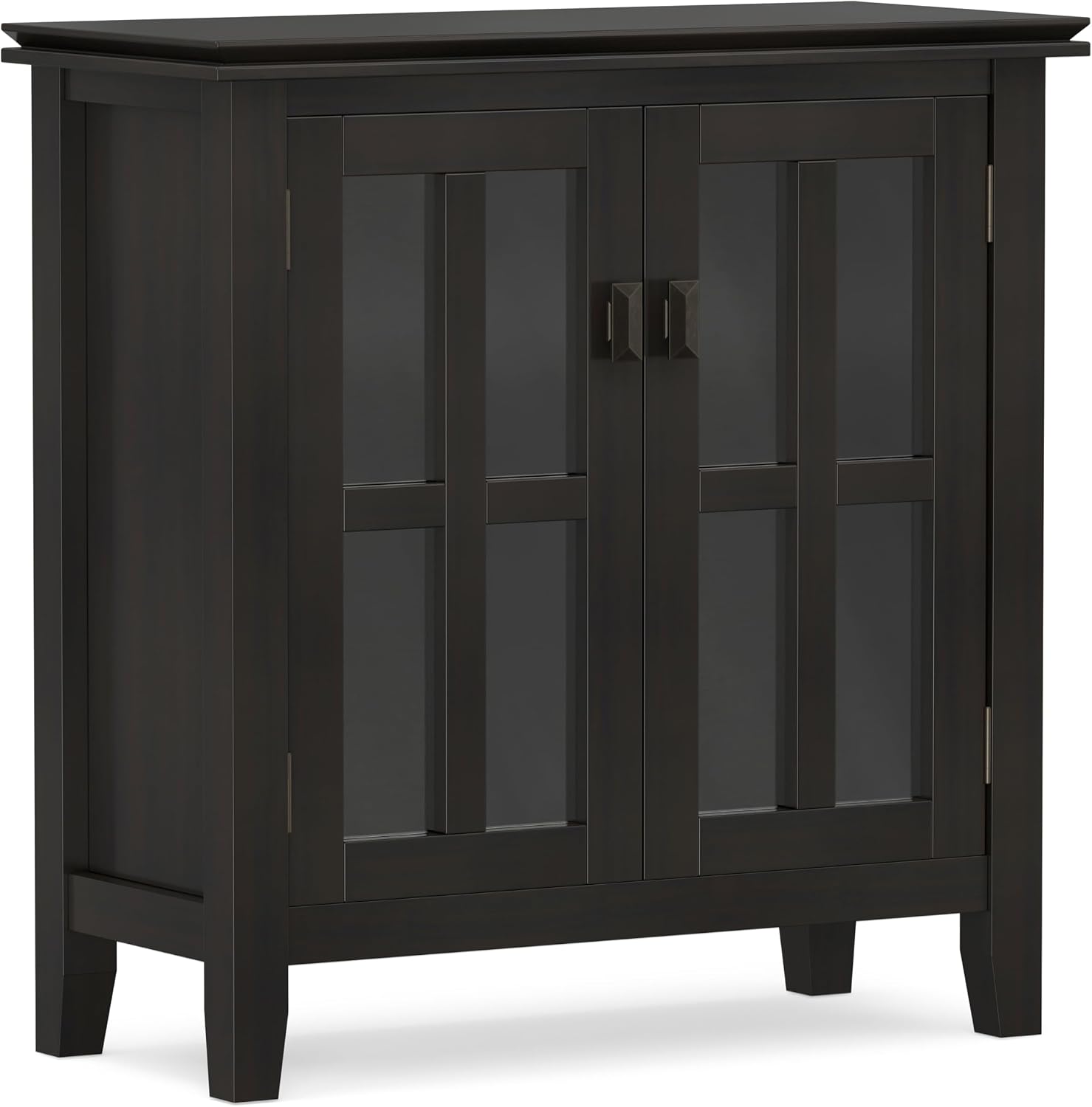 SIMPLIHOME Artisan 30" Wide Solid Wood Cabinet in Russet Brown