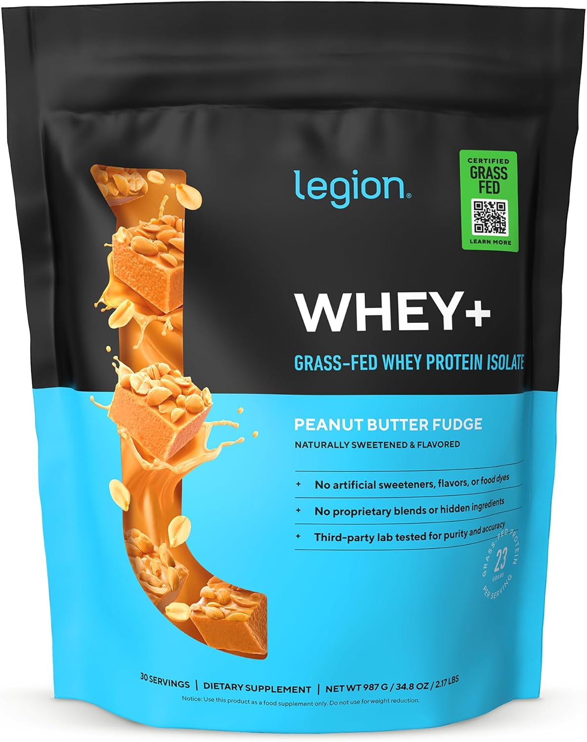 LEGION Whey+ Protein Whey Isolate from Grass Fed Cows (French Vanilla, 30 Servings) - Whey Protein Isolate Powder, Low Calorie, Non-GMO, Sugar Free, Lactose and Gluten Free, All Natural Protein Powder