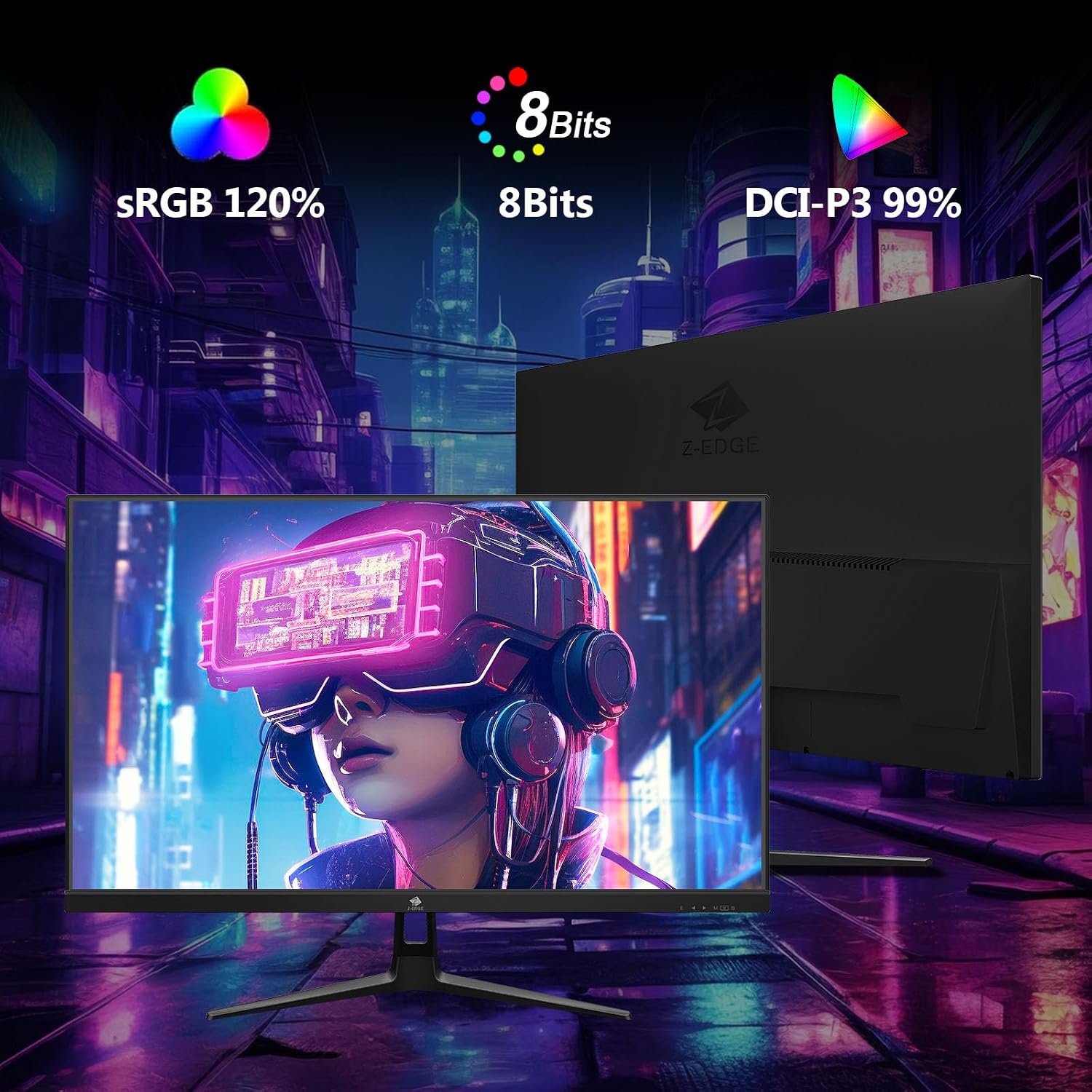 Z-Edge 34 inch WQHD 1440P Curved Gaming Monitor, 240Hz Computer Monitor | AG34P 1500R Frameless 21:9 Curved Screen, Height Adjustable, Office & Gaming, 1ms, Dual DP & HDMI, Metal Stand