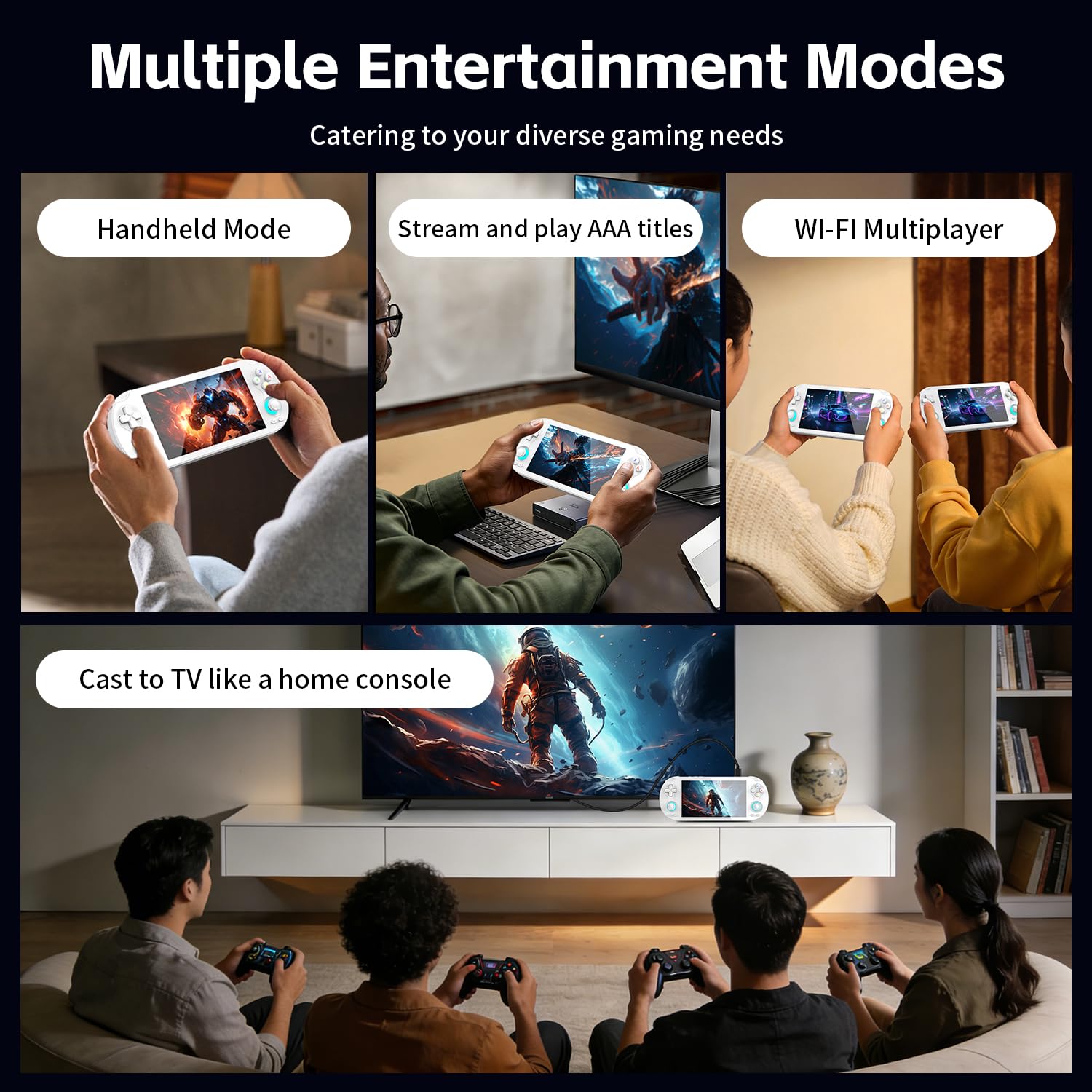 Aivuidbs RG VITA PRO Handheld Game Console RK3576 RGVITA PRO Dual OS Android 14 and Linux System 5.5" IPS INCELL touchscreen 5000mAh Supports WiFi Bluetooth HDMI NEW-RGVITA PRO-Black