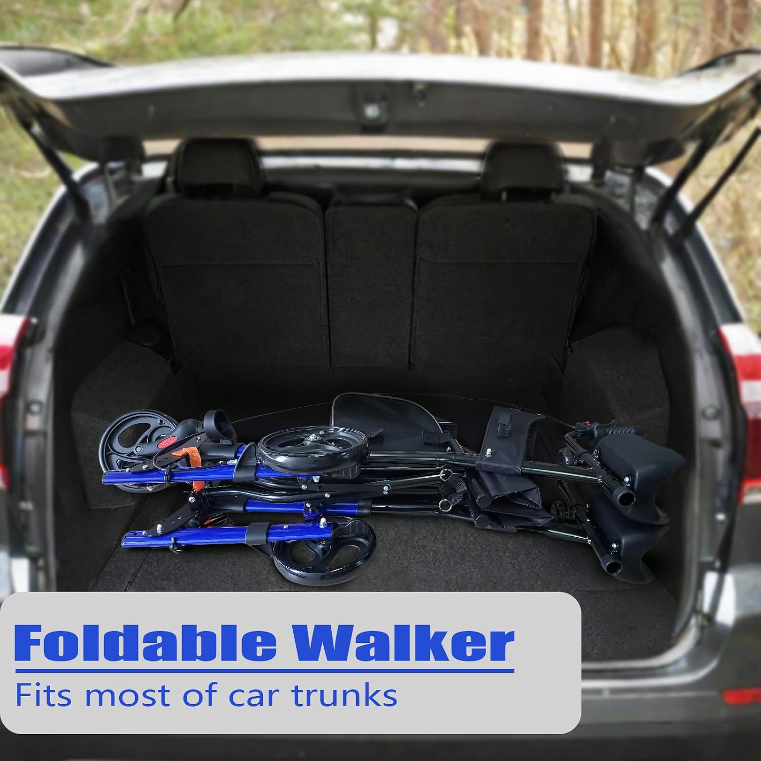 Aliseniors Upright Walker for Seniors - Big Stand Up Walker with Wide Seat, Foldable 4 Wheel All-Terrain Rolling Walker, Adjustable Armrests, 300lbs, Improves Posture & Reduces Back Strain | 20.6" Wide Seat, Foldable Rollator, 8" All-Terrain Wheels, Adju…