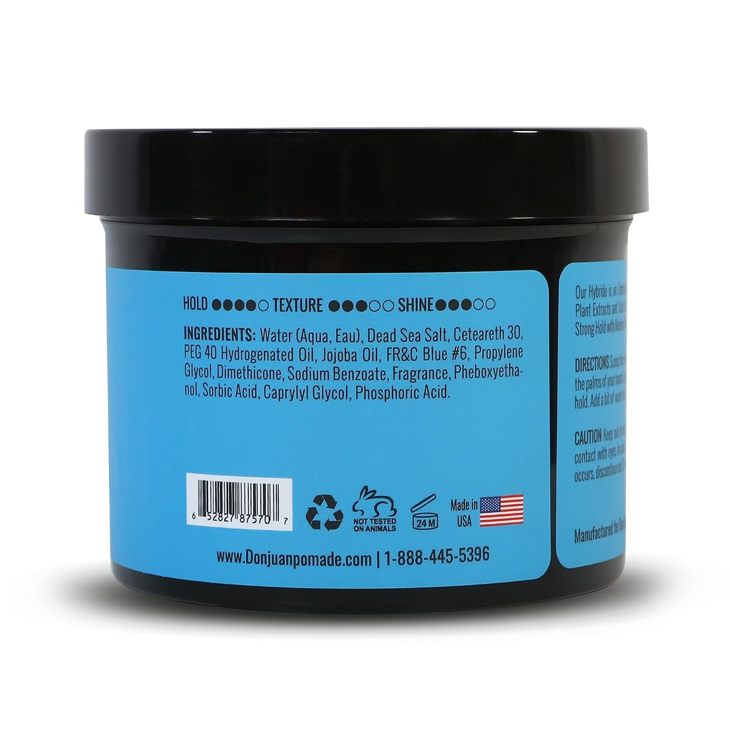 Don Juan Hybrido Pomade | Water Based | Strong Hold | High Shine | Natural Plant Extracts and Ocean Minerals | Summer Sea Breeze Scent, 4 oz.