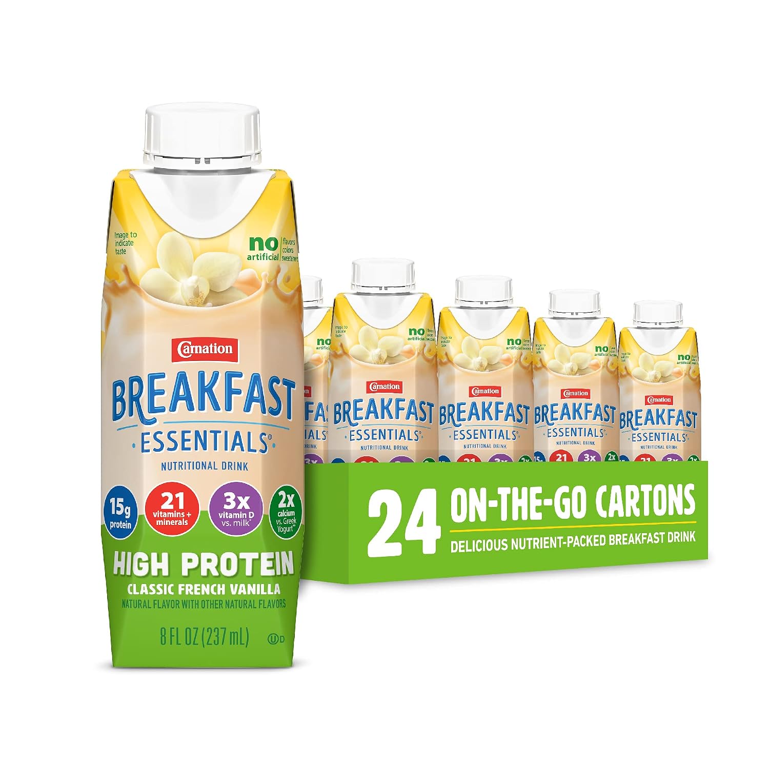 Carnation Breakfast Essentials High Protein Ready-to-Drink, Vanilla, 24 pk