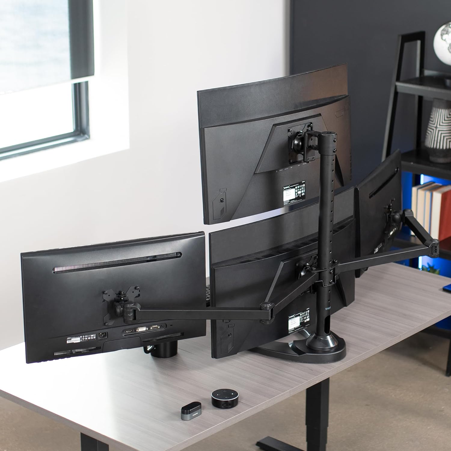 VIVO Quad Monitor 13 to 32 inch LED LCD Freestanding Desk Stand, 3 Plus 1 Articulating VESA Computer Mount, Holds 4 Screens