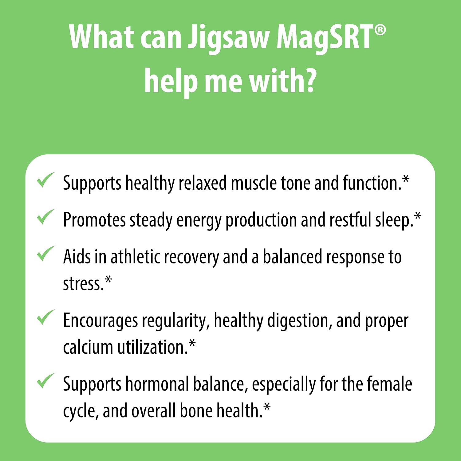 Jigsaw Health MagSRT | Magnesium Supplement with Vitamin B6, Folate & B12 | 240 Tablets | 60 Servings