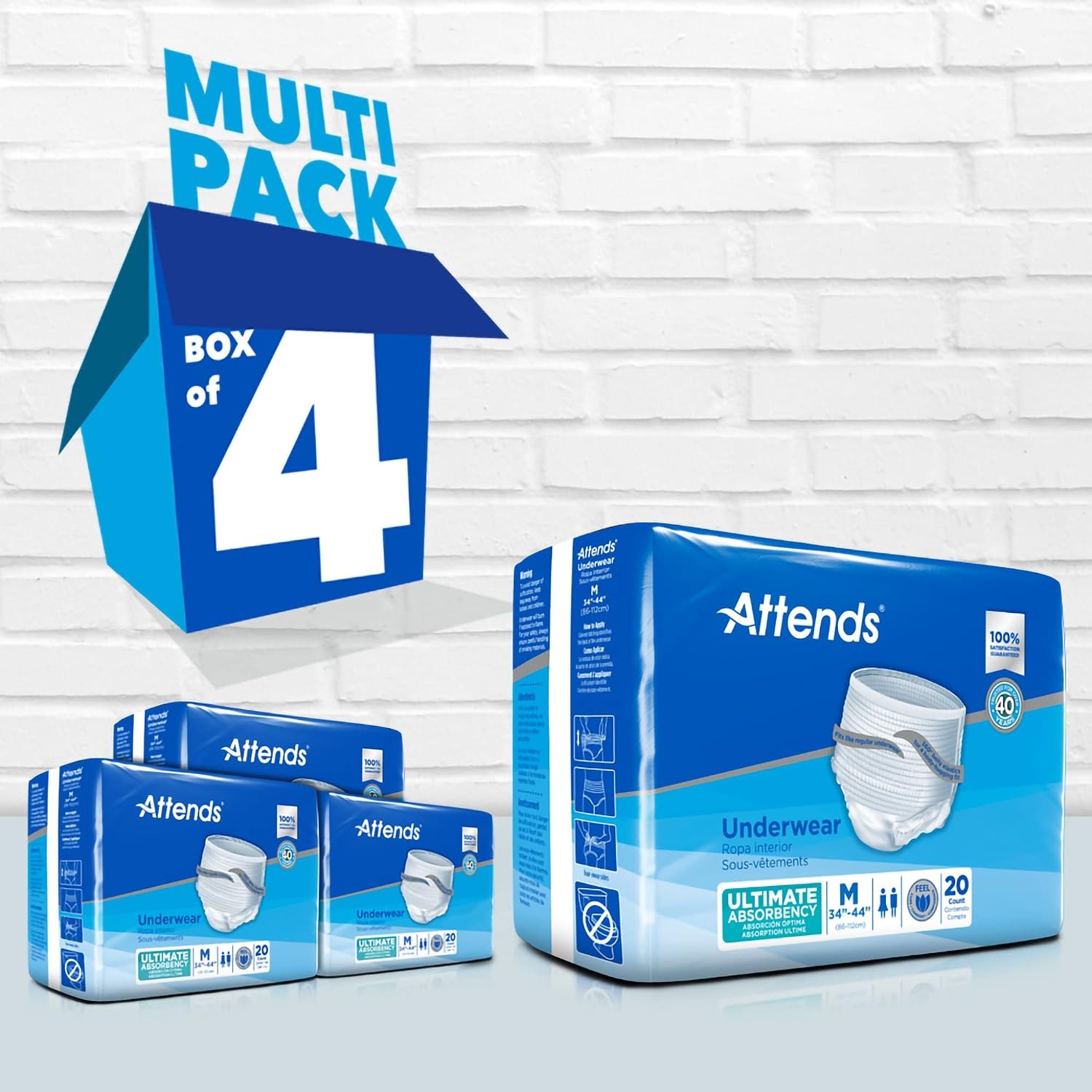 Attends MCK22023101 - Adult Underwear Pull On Medium Disposable Heavy Absorbency