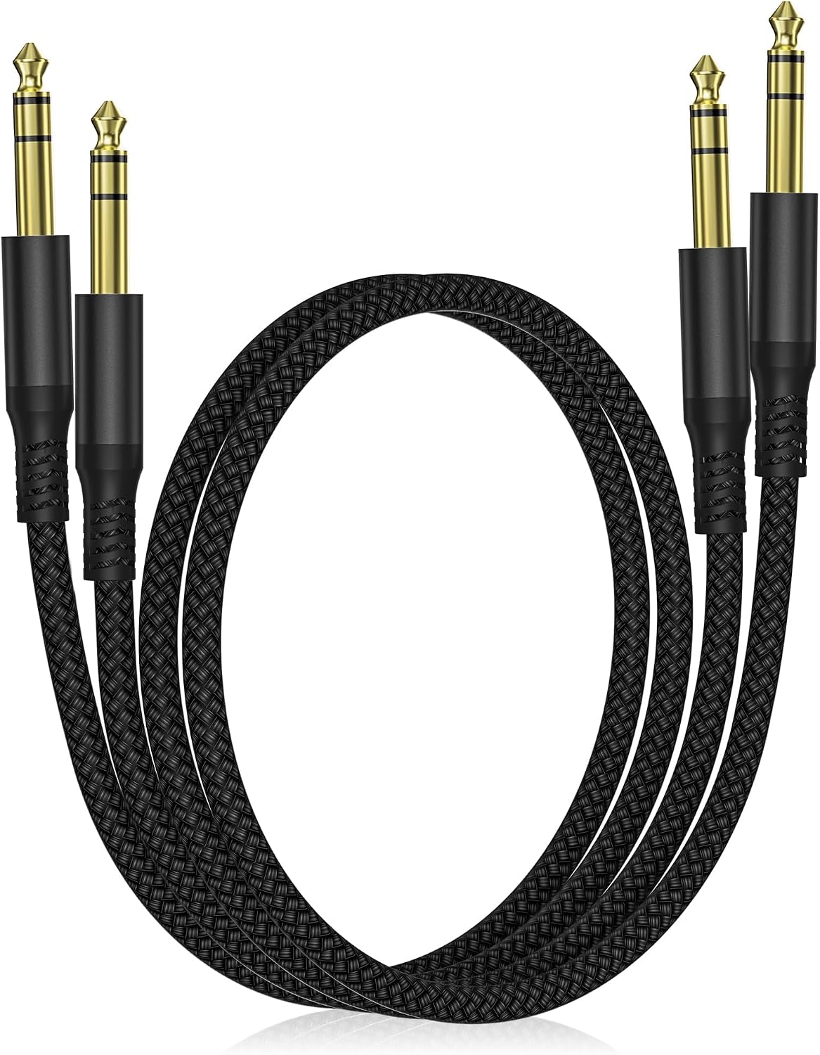 Elebase 1/4 Inch TRS Instrument Cable 10FT 2Pack,6.35mm Male Guitar Cord 3M