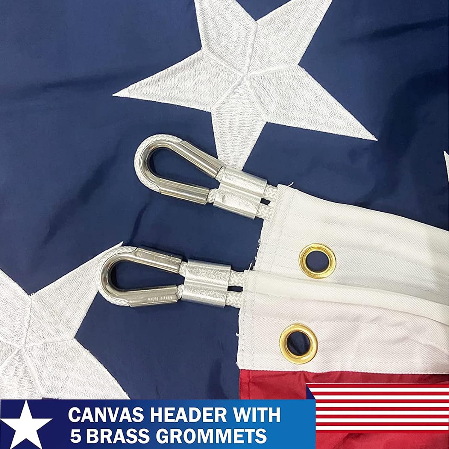 TOPFLAGS American Flag 4x6 Heavy Duty Outdoor US Flags for Outside Embroidered Stars USA Banner Sewn Stripes with Brass Grommets Vibrant Color