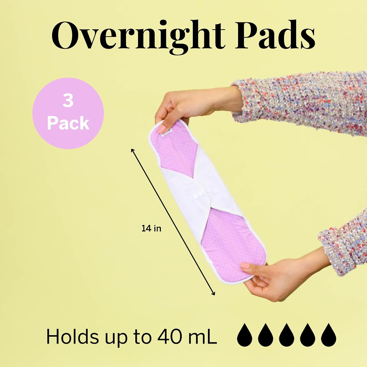 Pixie Cotton Cloth Pads for Feminine Care - 100% Organic Reusable Pads - Ranked 1 for Softest Menstrual Sanitary Napkins - Machine Washable & Includes Free Wet Bag - Menstrual Liner (Regular)
