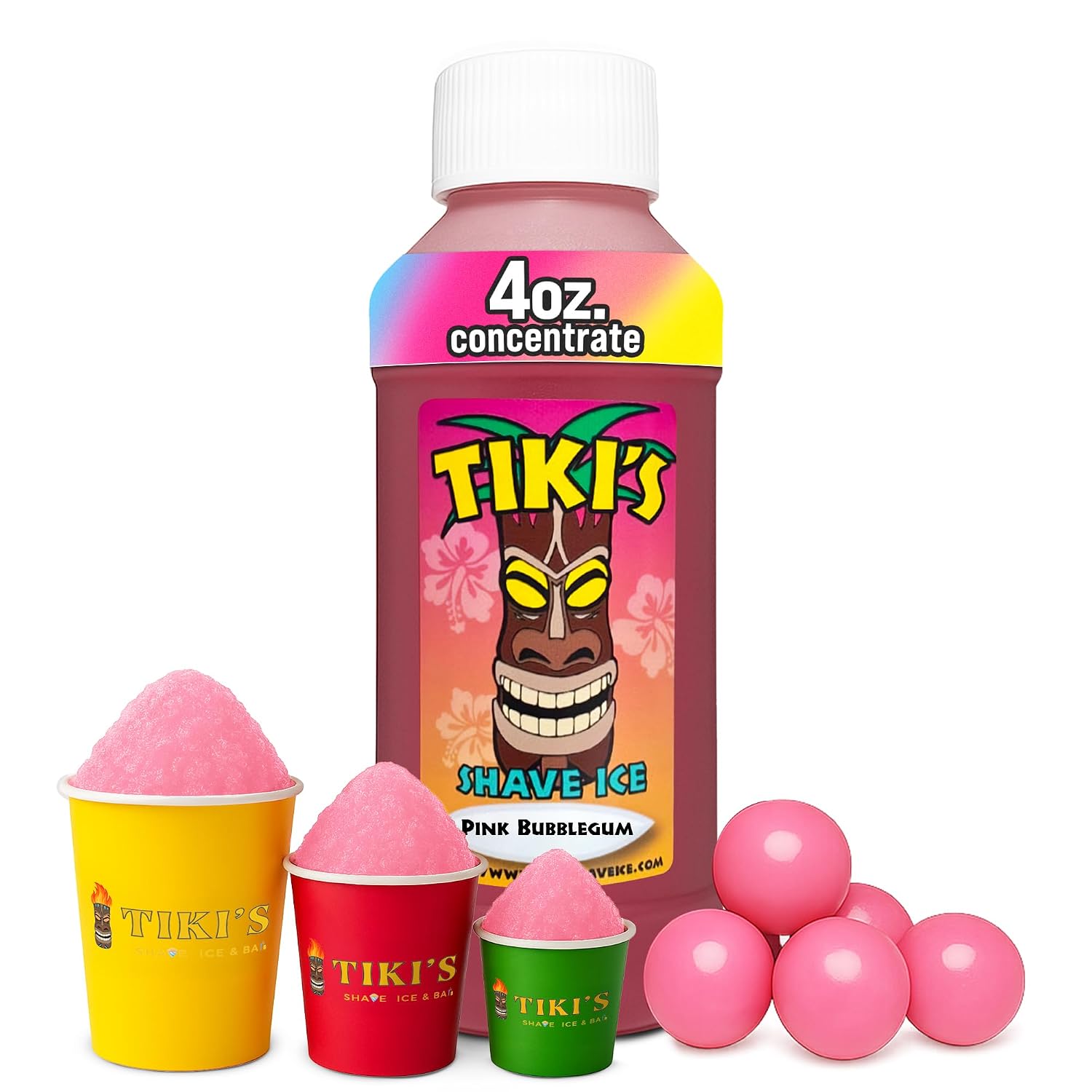 Tiki's Shave Ice Syrup Concentrate for Snow Cones & Shaved Ice - Natural Syrup for Beverages & Desserts - Ideal for Snow Cone