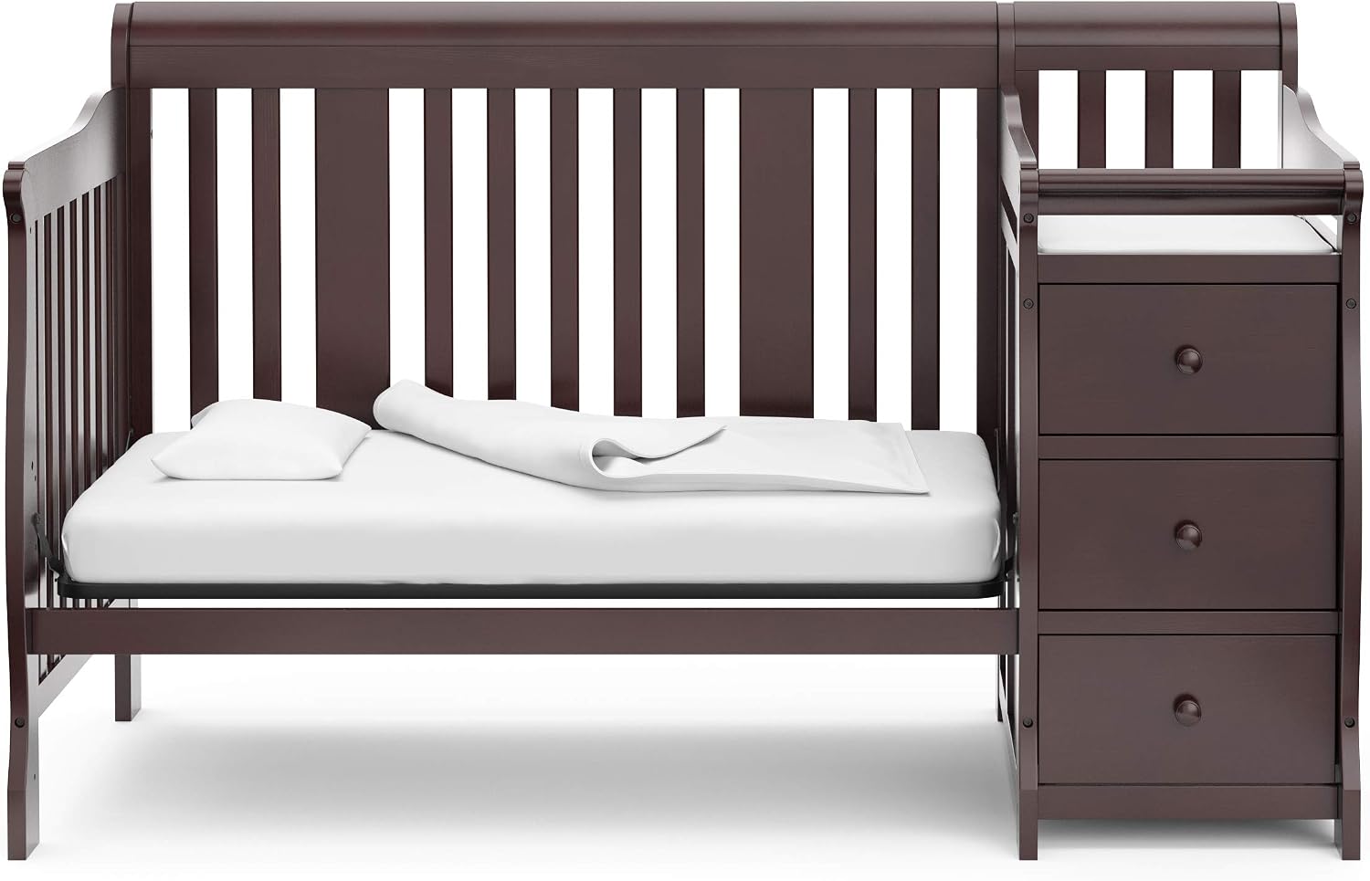 Storkcraft Portofino 5-in-1 Convertible Crib and Changer, Pebble Gray