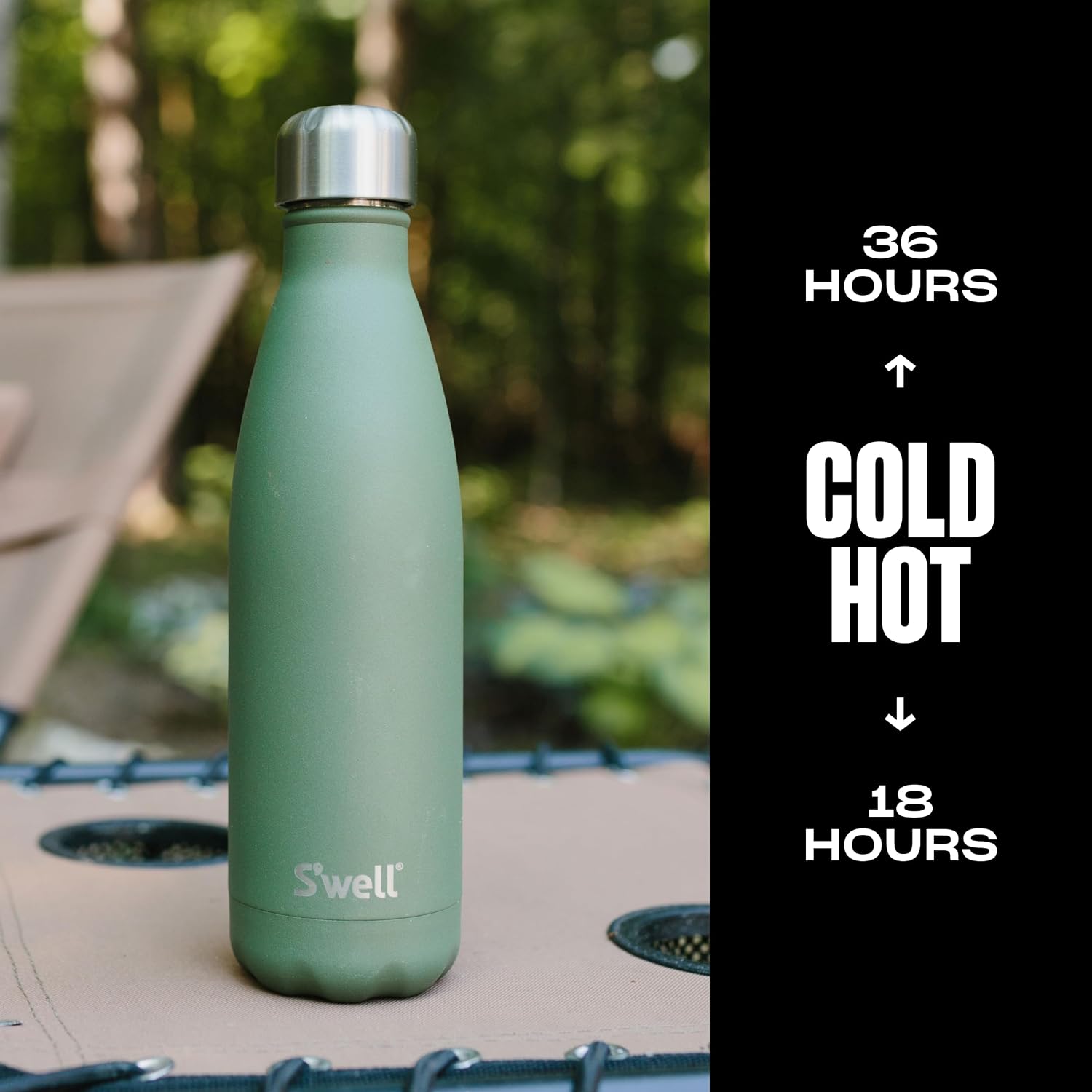 S'well Stainless Steel Water Bottle, 17oz, Blue Suede, Triple-Layered Vacuum Insulated Containers Keeps Drinks Cold for 36 Hours and Hot for 18, BPA Free, Perfect for On the Go