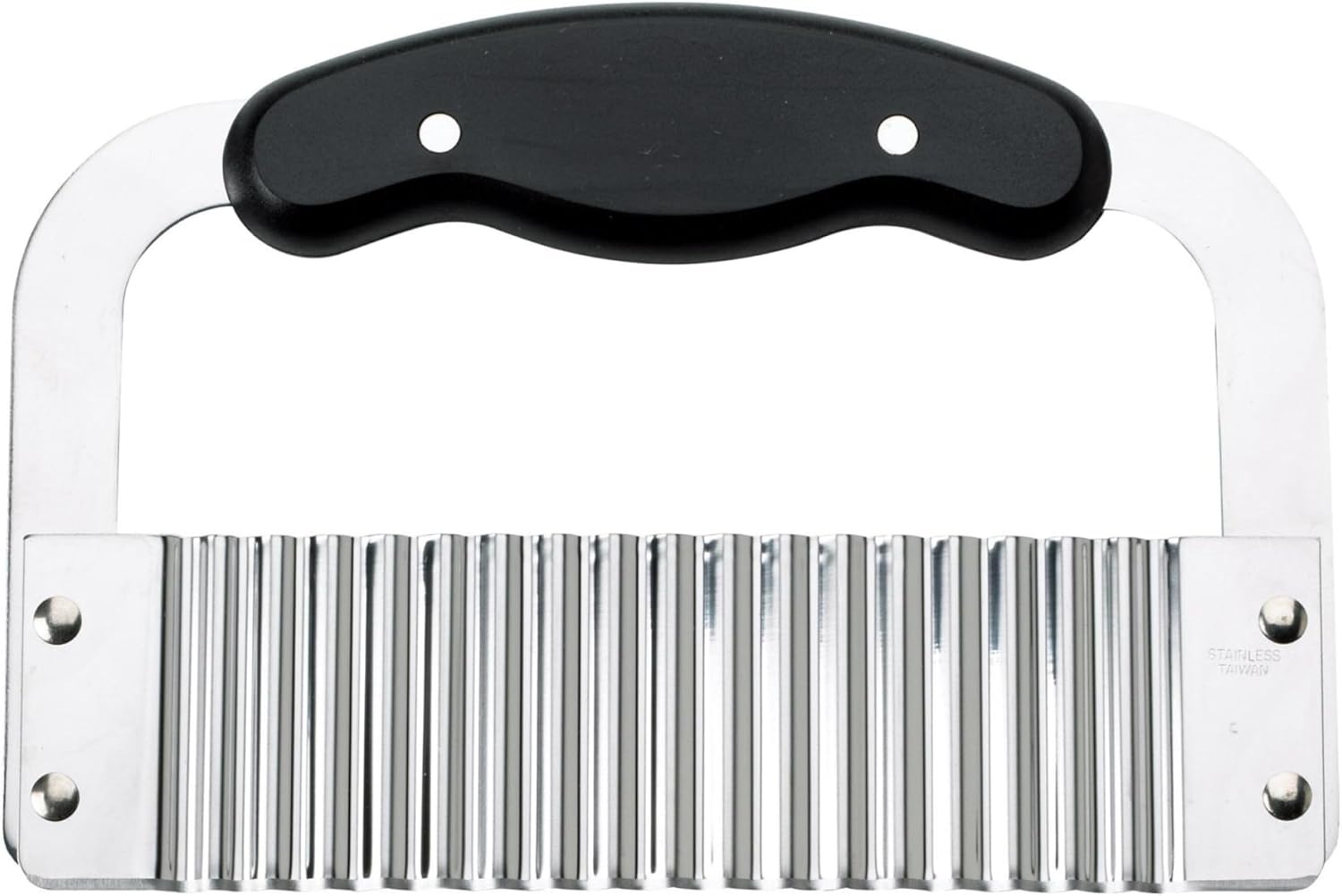 HIC Kitchen Crinkle-Cut Wave Slicer French Fry Vegetable Cutter, Stainless Steel Blade
