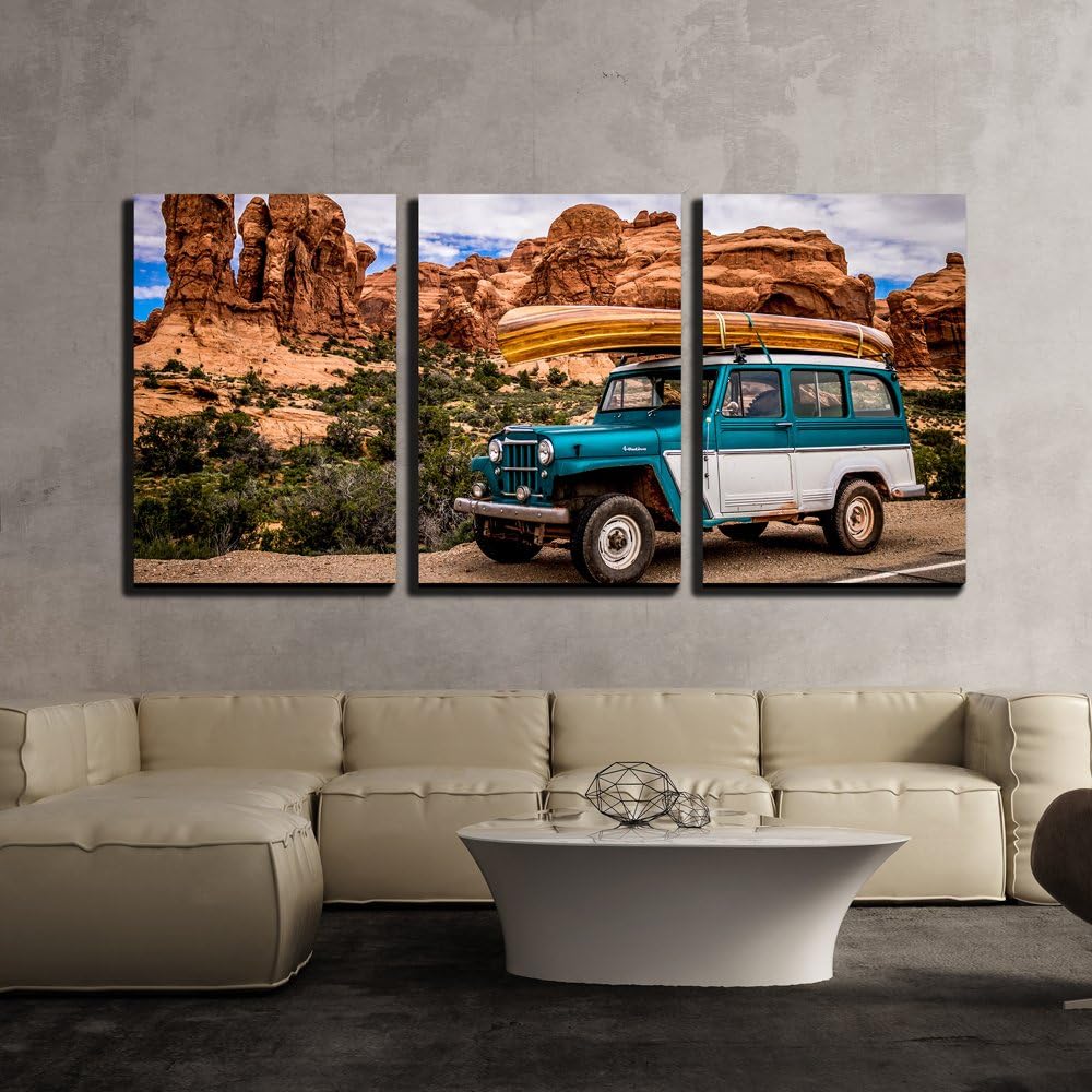 wall26 - 3 Piece Canvas Wall Art - Blue Ocean Waves - Modern Home Art Stretched and Framed Ready to Hang - 16"x24"x3 Panels