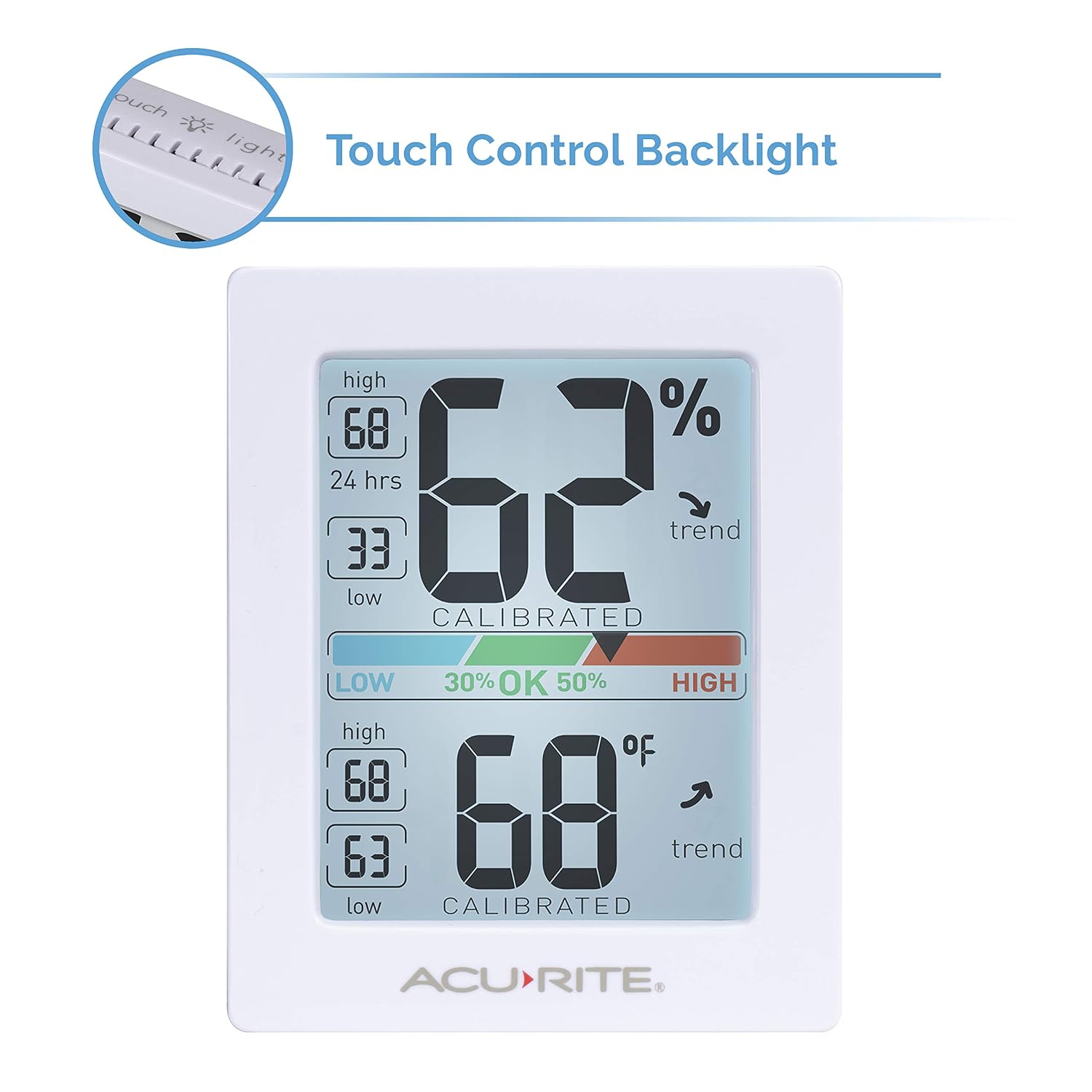 AcuRite Pro Humidity Meter & Thermometer, Hygrometer with Backlight