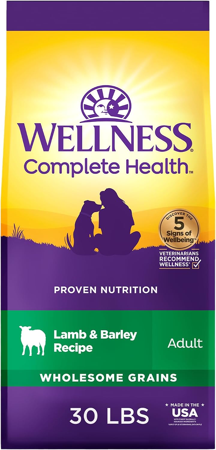 Wellness Complete Health Adult Dry Dog Food, Wholesome Grain Kibble, Natural, Chicken and Oatmeal Recipe, 5 lb Bag