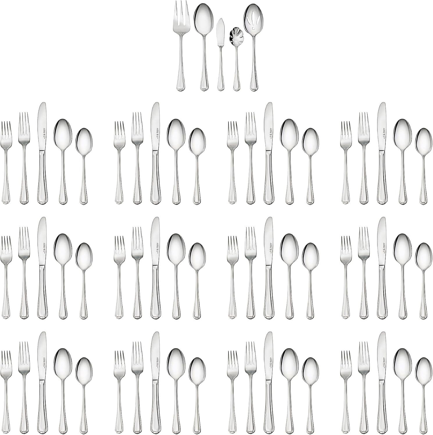 Henckels Alcea 65-Pc Flatware Set, 18/10 Stainless Steel | Durable 18/10 Stainless Steel for Family Meals & Entertaining. Dishwasher Safe, Comfortable Balanced Feel.