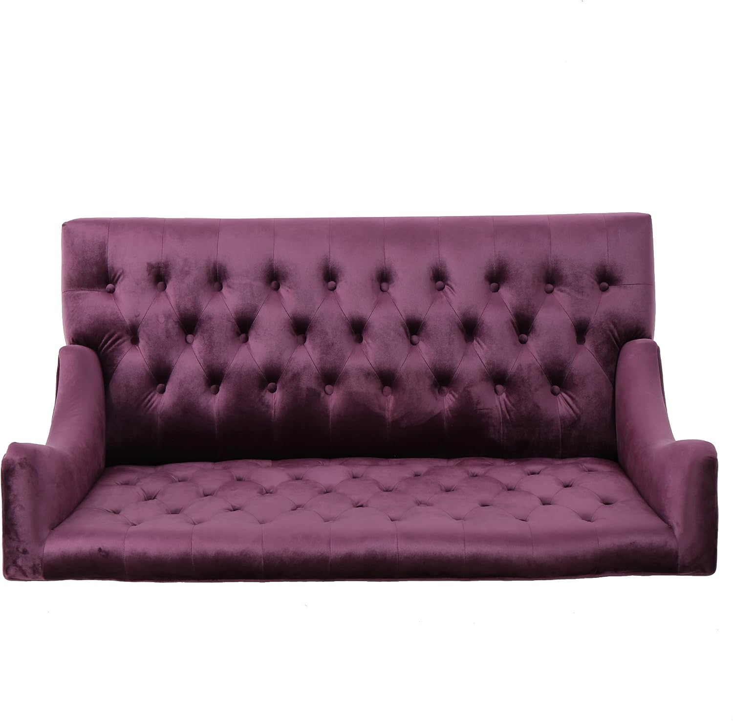 Christopher Knight Home GDFStudio Leona Modern Glam Tufted Velvet Wingback Loveseat, Raisin and Dark Brown