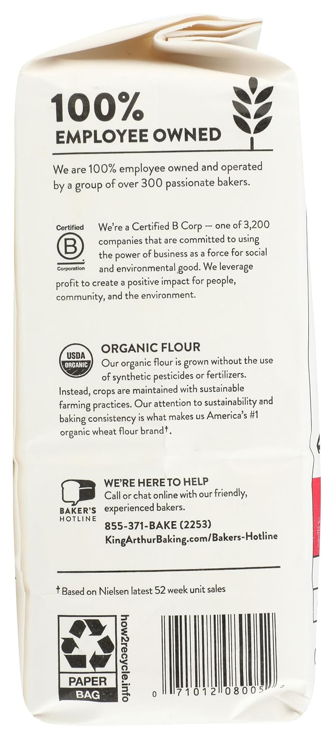King Arthur Flour, Organic All Purpose Flour, 32 Oz Bag