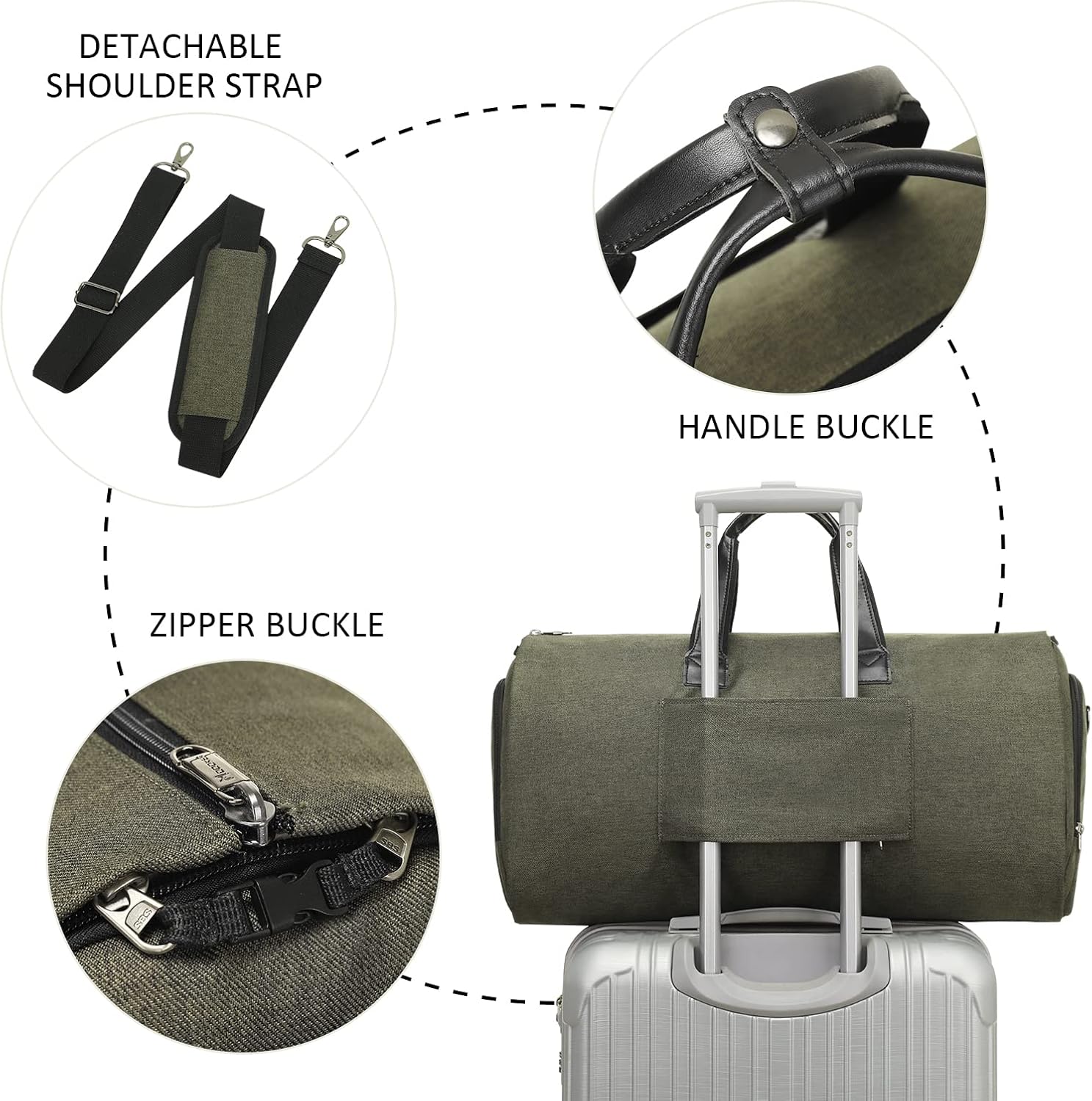 Garment Bags for Travel, 45L Carry on Convertible Garment Duffle bag