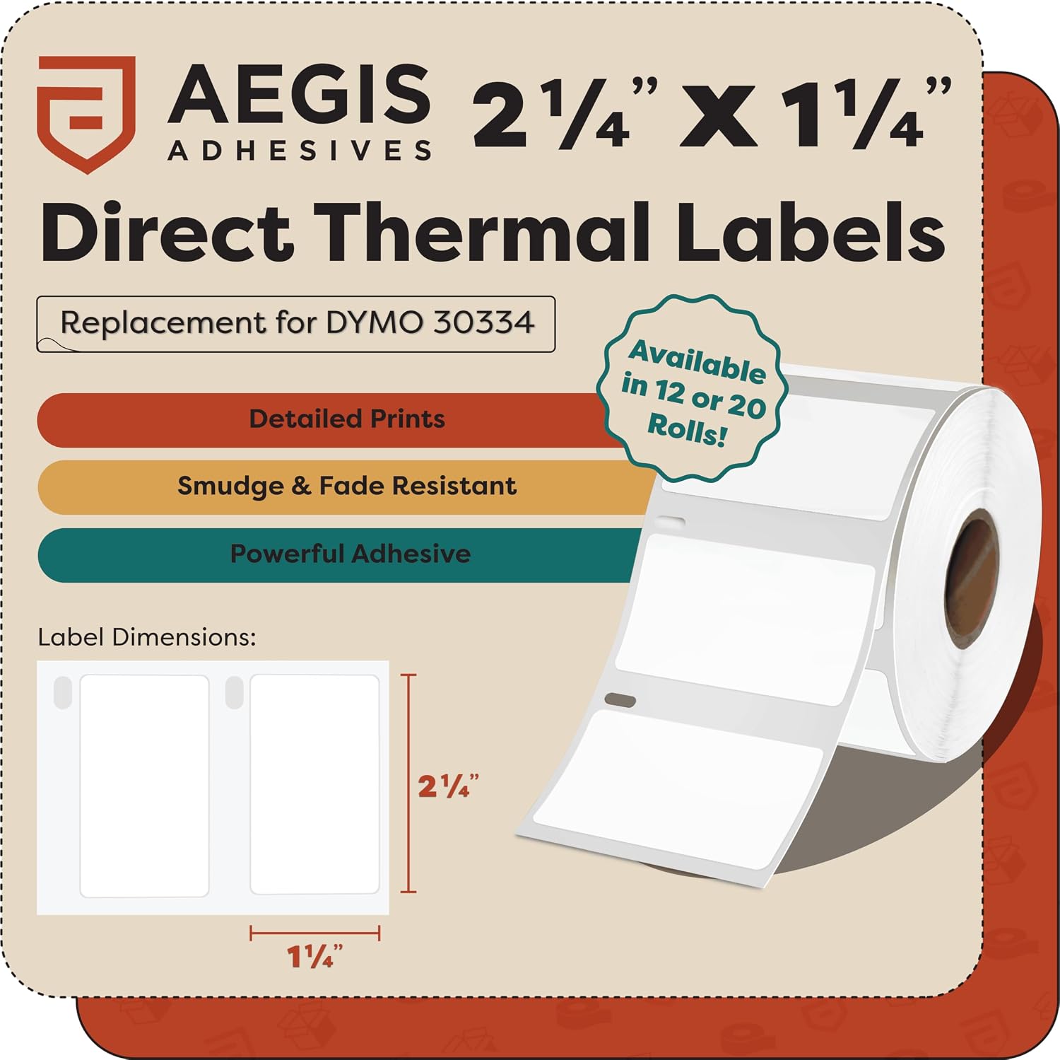 Replacement for DYMO 30256 (8 Rolls, 2400 Labels) 2 5/16" X 4" | Direct Thermal Shipping Labels - Compatible With LabelWriter 450, 450 Turbo, 4XL Printers (NOT 550, 5XL) - Aegis Adhesives