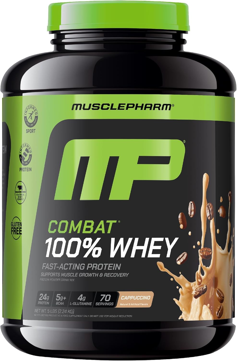 MusclePharm Combat 100% Whey Protein Powder, Vanilla Flavor, Fast Recovery & Muscle Gain with Whey Protein Isolate, High Protein Powder for Women & Men, Gluten Free, 5 lb, 70 Servings | Whey Protein Isolate, Fast Recovery Support, Muscle Gain Support, Hi…