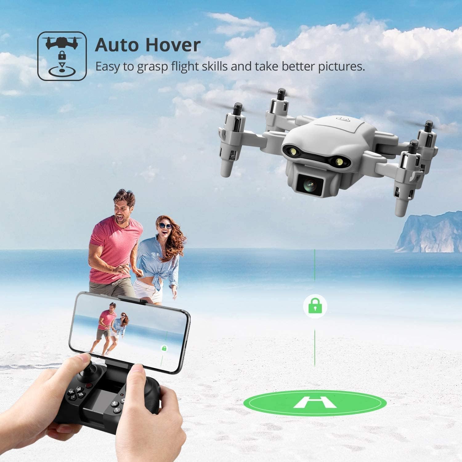 4DV9 Mini Drone with 1080P HD Camera for Kids Live Video RC Quadcopter for Adults Beginners Toys Gifts, Altitude Hold, Waypoints Functions
