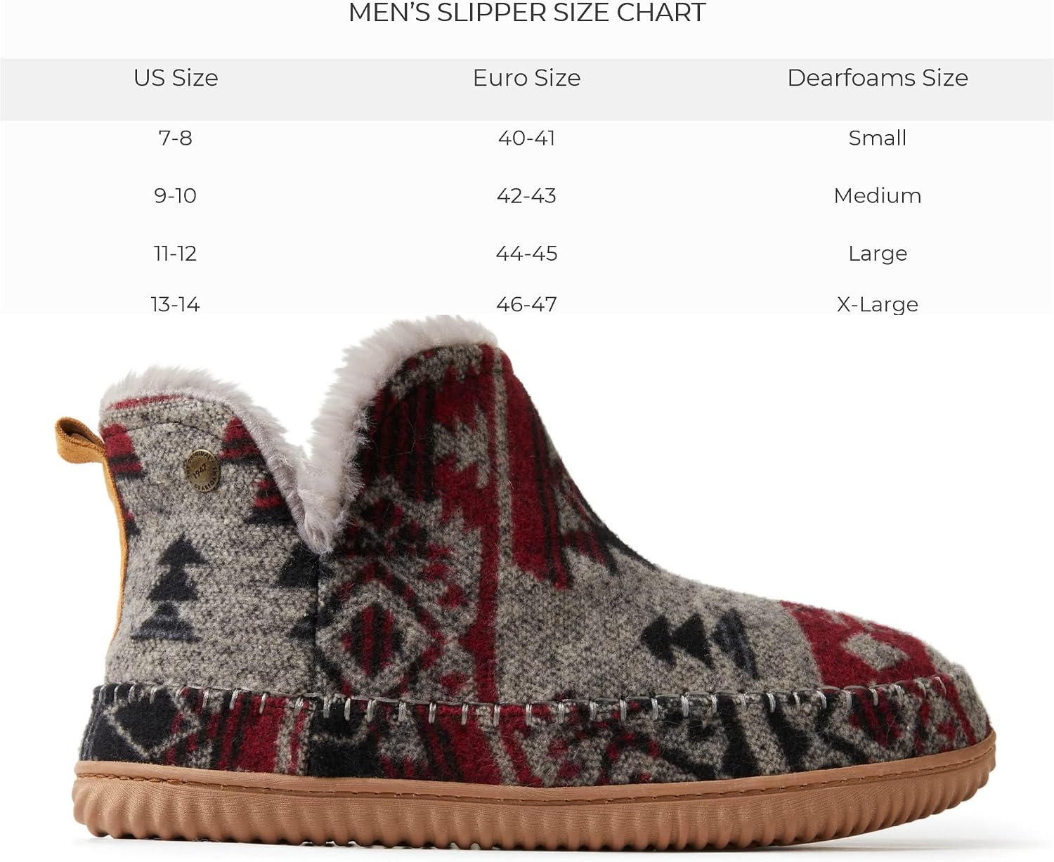 Dearfoams Men's Memory Foam Indoor House Slippers Brixen Ankle Boot House Shoes - Gifts for Men