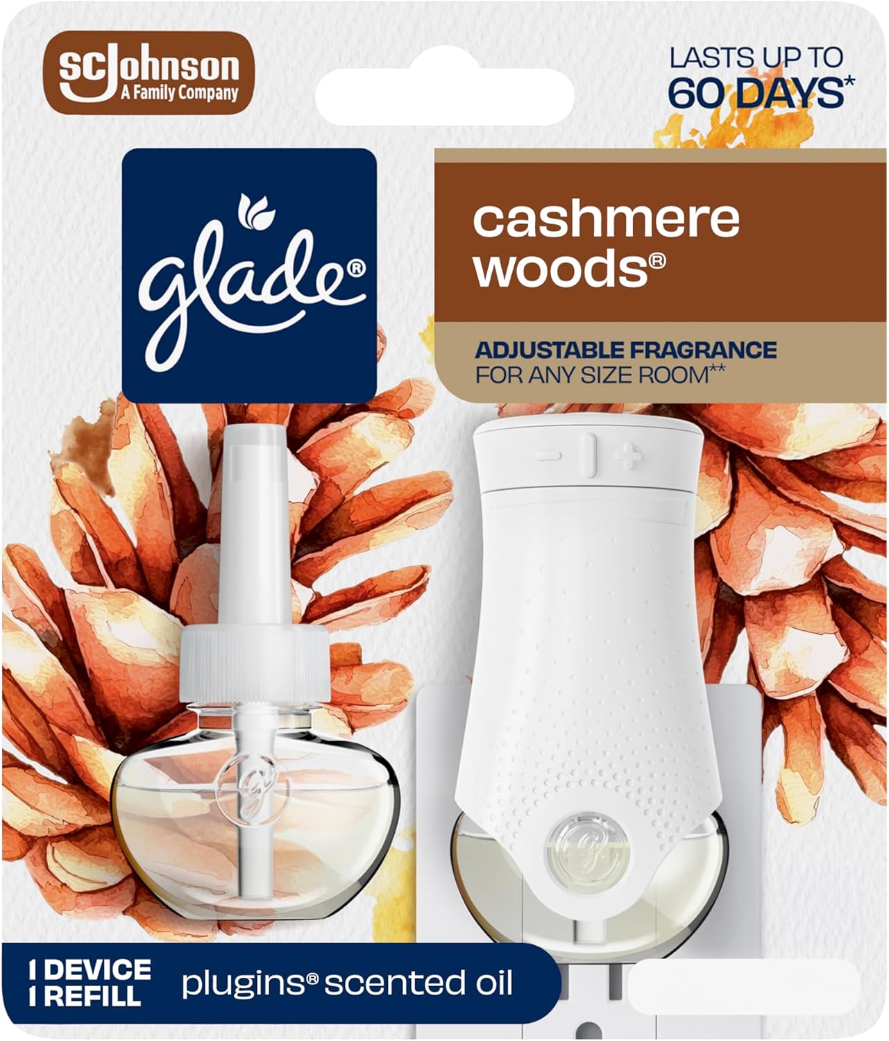 Glade PlugIns Refills Air Freshener Starter Kit, Hawaiian Breeze, Scented and Essential Oils for Home and Bathroom, 0.67 Fl Oz, 1 Warmer + 1 Refill