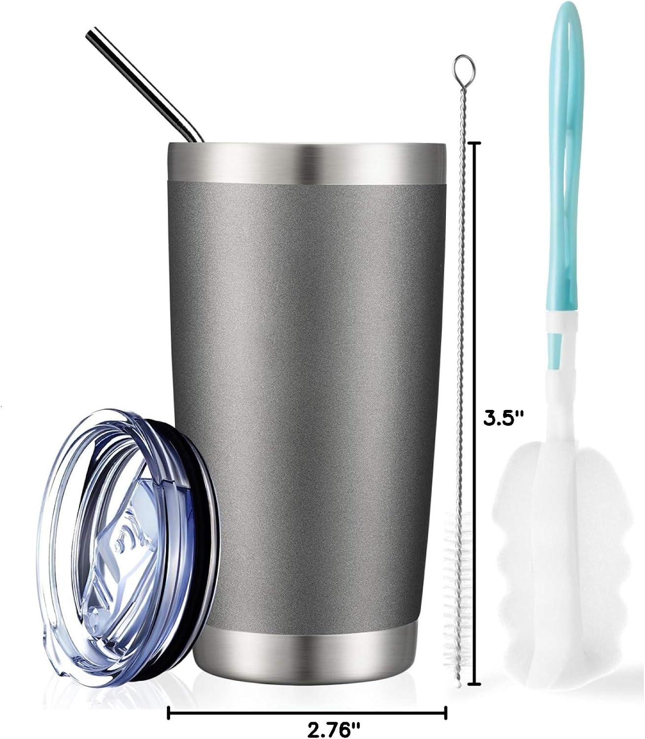 COMOOO 20oz Double Wall Vacuum Insulated Travel Mug