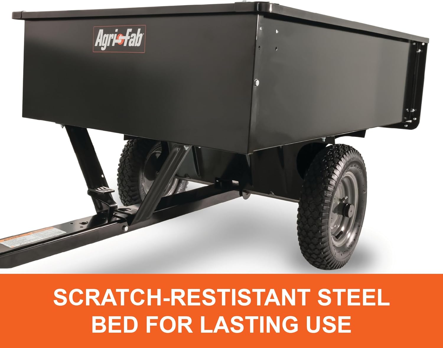Agri-Fab Steel Utility Lawn and Garden Dump Cart for Riding Lawn Mowers, 750 lb Capacity with 12 Cu Ft Steel Bed and Pneumatic Tires