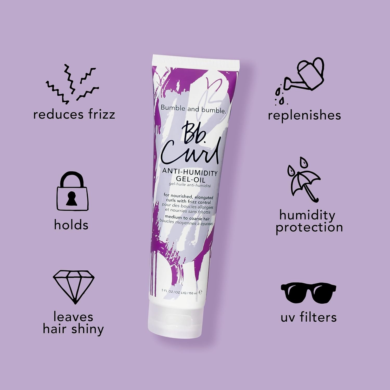 Bumble and bumble. Curl Anti-Humidity Gel-Oil | Anti Frizz | Adds Bounce, Shine, Moisture |For Medium to Thick Coily, Curly Hair | With Jojoba