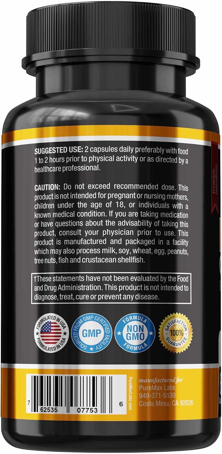 YUMMYVITE Horny Goat Weed Extra Strength Blend, w. Maca, Arginine, Ginseng, Tribulus, Tongkat, Libido, Stamina, Energy Support, Non-GMO Formula