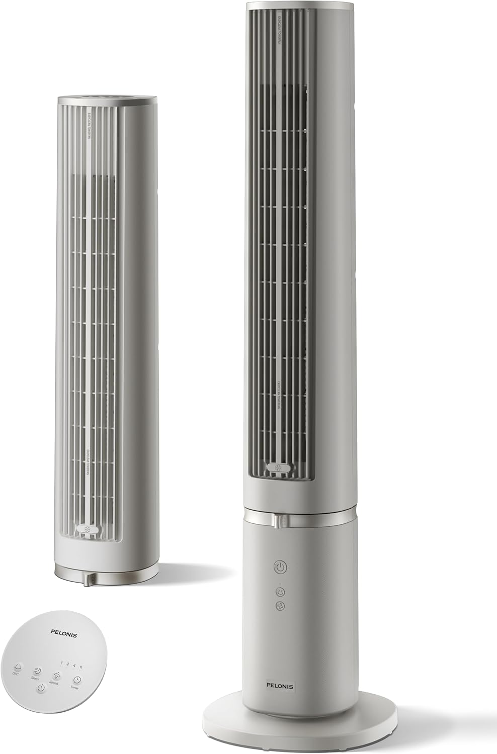 PELONIS 40-inch Bladeless Tower Fan for Bedroom, Standing Fan with Remote Control, 26ft/s, 90° Oscillation, 3 Speed Settings, 27 dB, 3 Modes