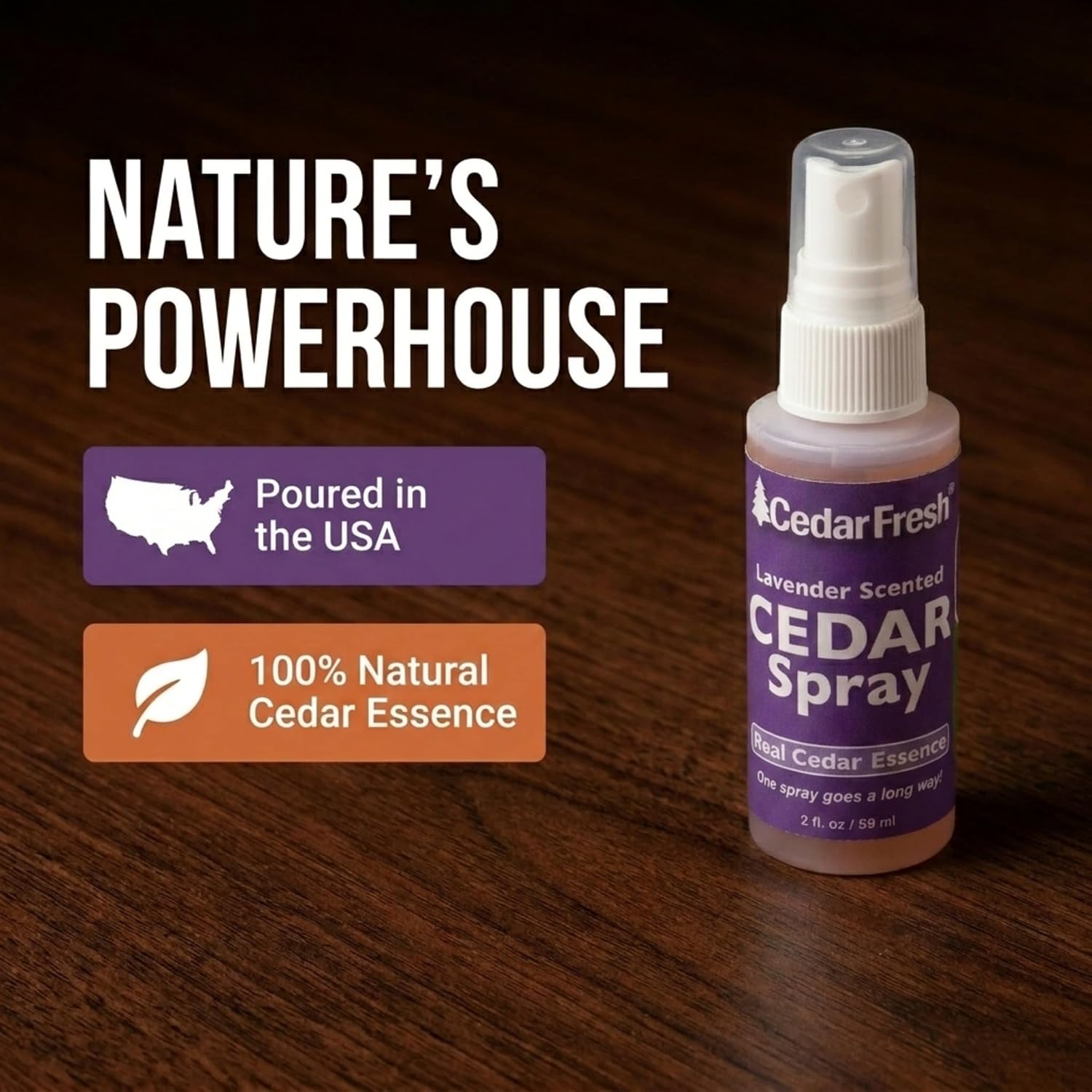 Household Essentials CedarFresh 2‑Ounce Cedar Power Spray, Natural Cedar Essence Odor Neutralizer