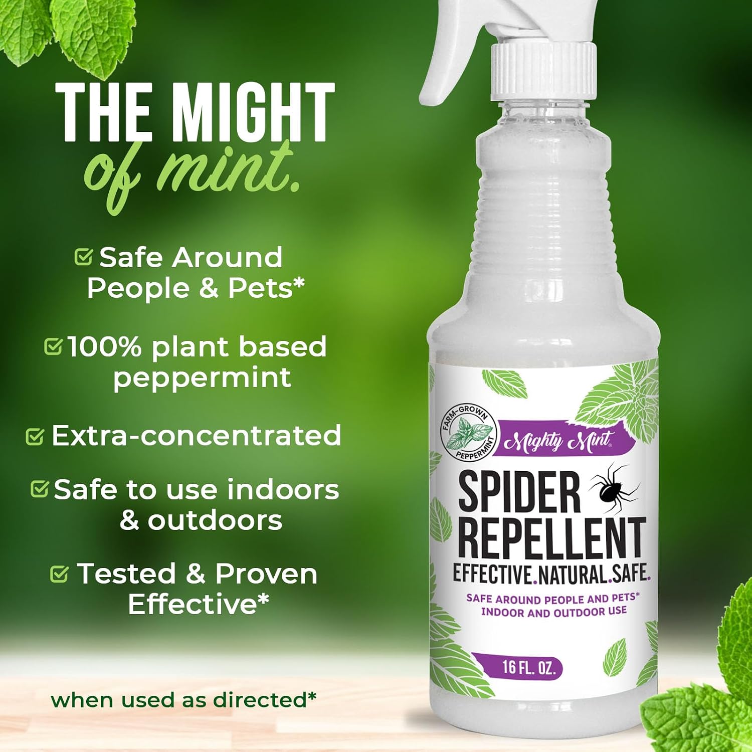 Mighty Mint Peppermint Oil Spider Repellent Spray, 16 oz