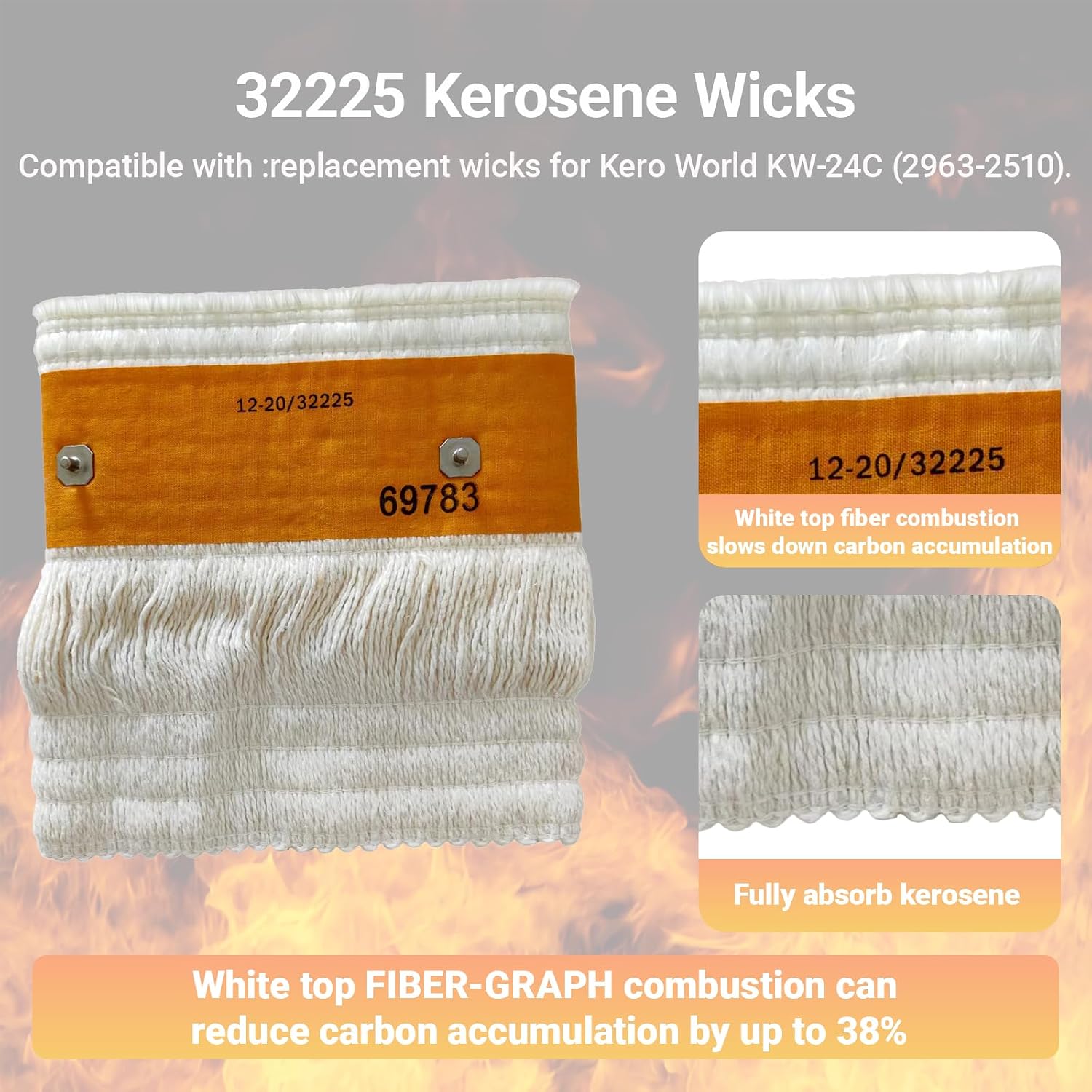 32225 Kerosene Heater Wick Replacement – Compatible with Kero World KW-24C, DuraHeat DH-2300, Dyna-Glo RMC-95C/CV-2300, Envirotemp CV-2300