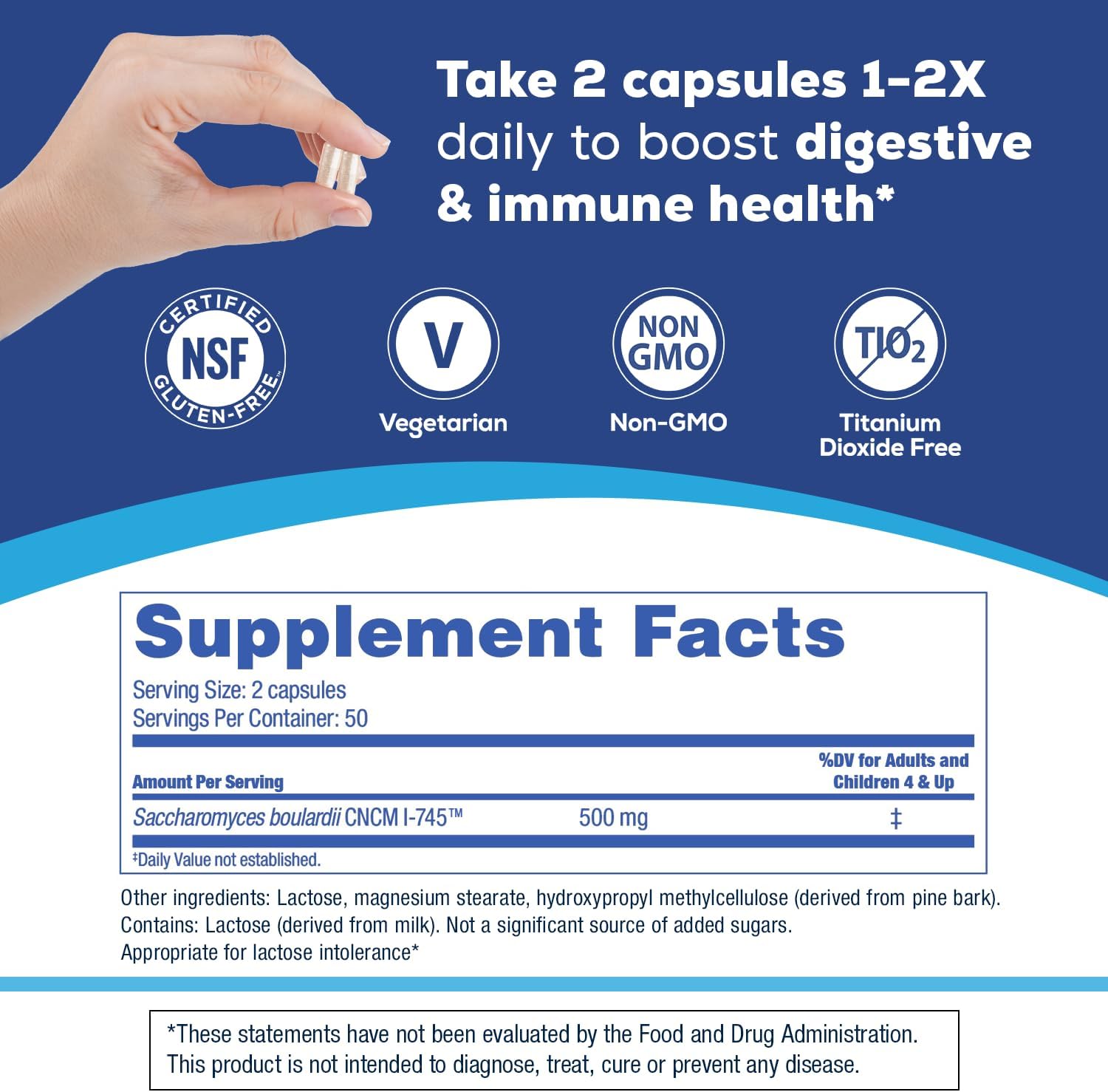 Florastor Probiotic for Digestive and Immune Health, 30 Capsules | Probiotics for Women & Men, Helps Flush Out Unwanted Bacteria, Boosts The Good with Our Unique Strain Saccharomyces Boulardii
