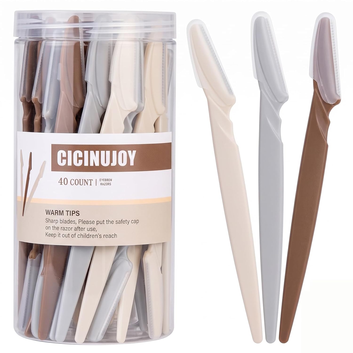 40pcs Dermaplane Razor for Women Face, Stainless Steel Eyebrow Razor