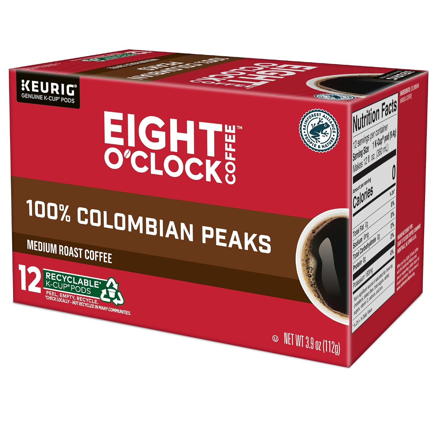 Eight O'Clock Coffee The Original, Single-Serve Keurig K-Cup Pods, Medium Roast Coffee Pods, 72 Count