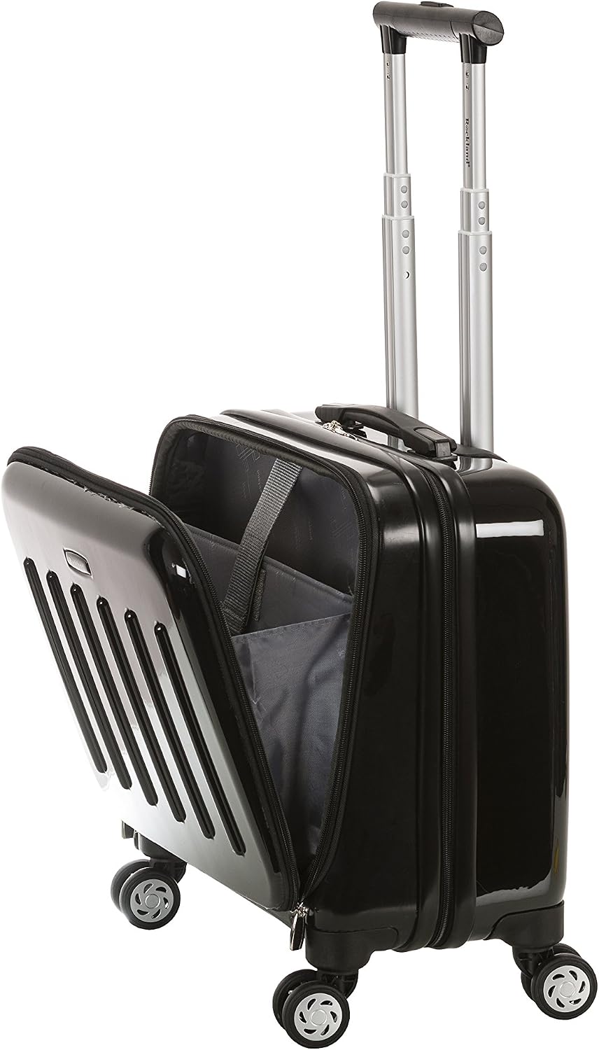 Rockland Revolution Hardside Rolling Computer Case, Carry-On, Silver
