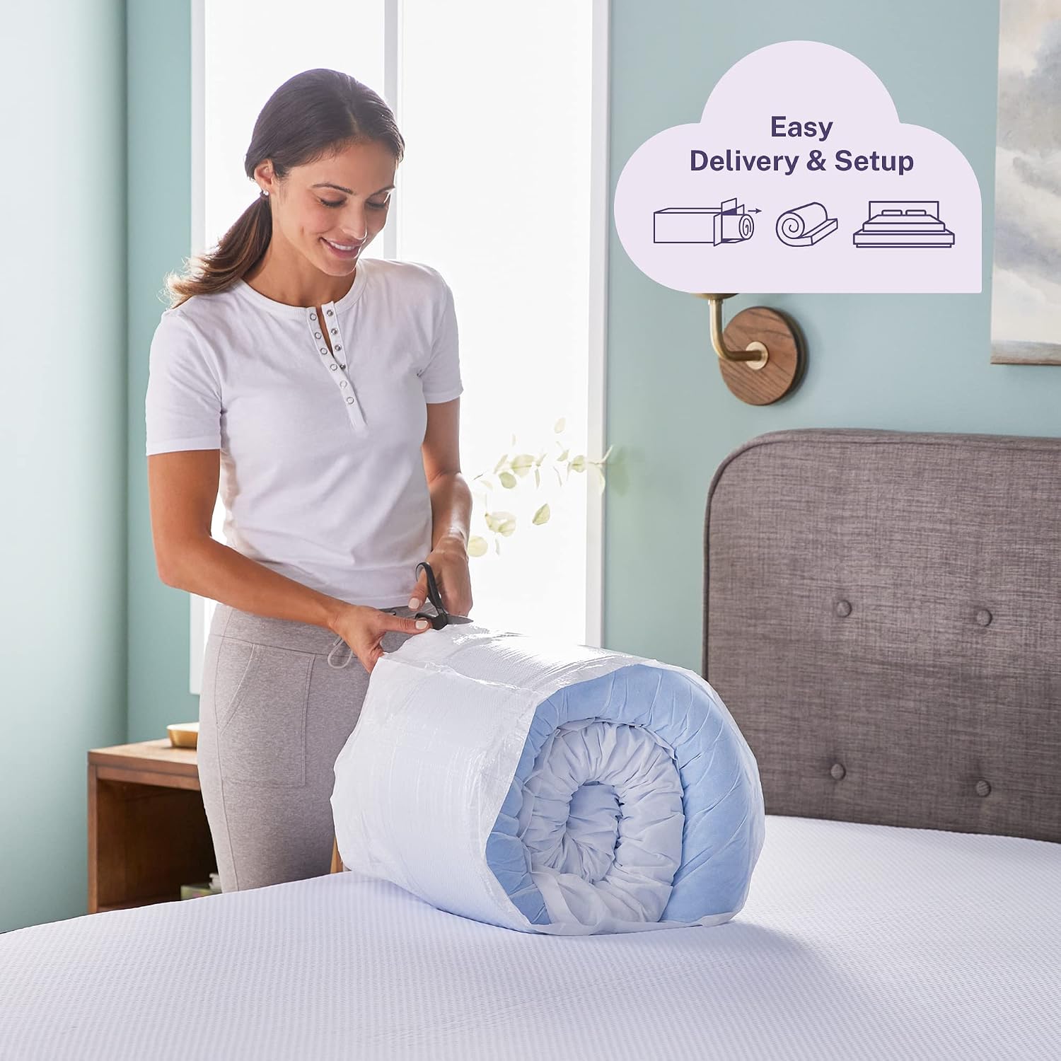 Sleep Innovations Dual Layer 4 Inch Memory Foam Mattress Topper, King Size, Ultra Soft Support