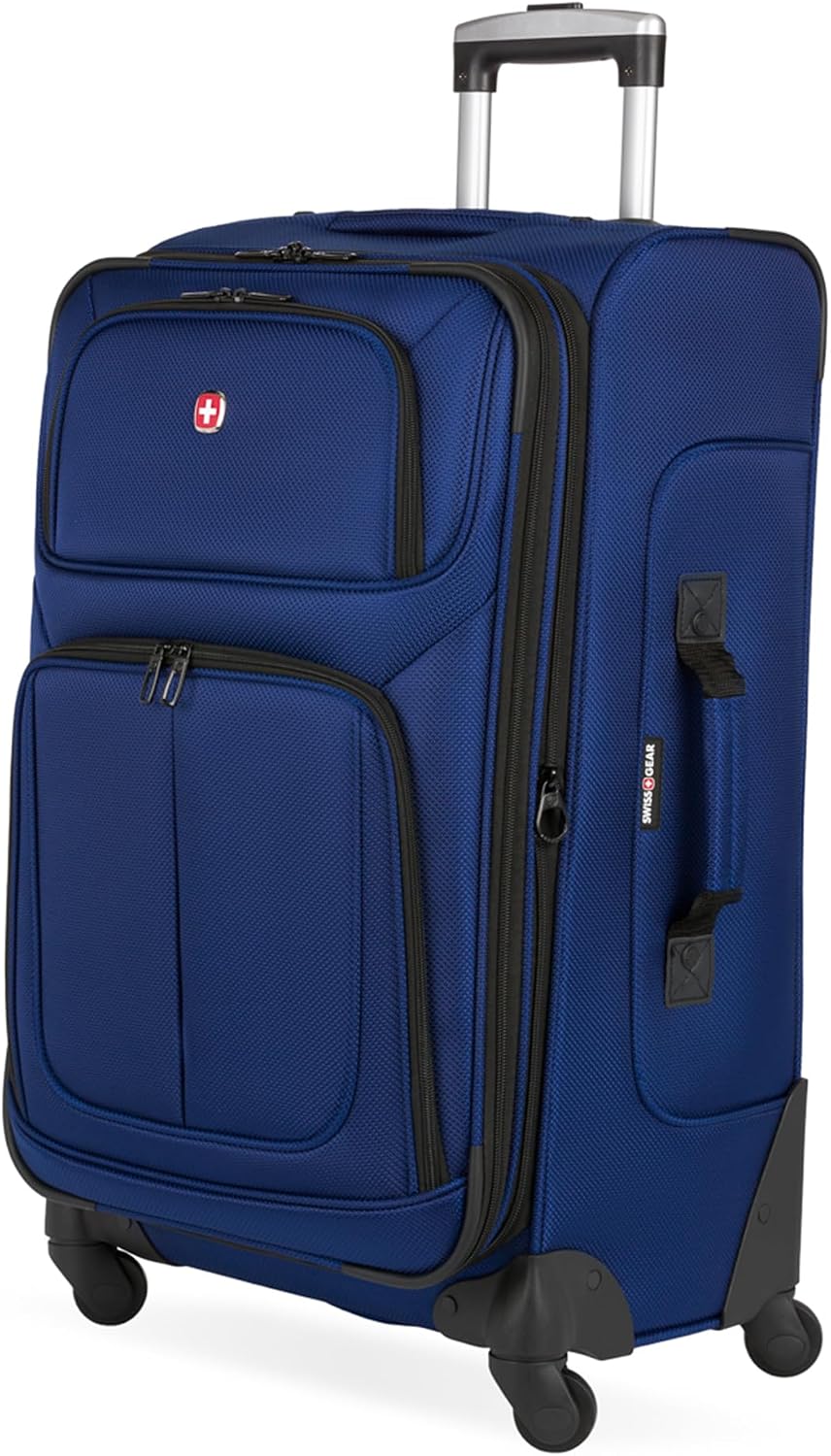 SWISSGEAR Sion Carry-On Spinner Luggage, Softside Expandable, Lightweight Suitcase, Dark Grey, 22.75-Inch