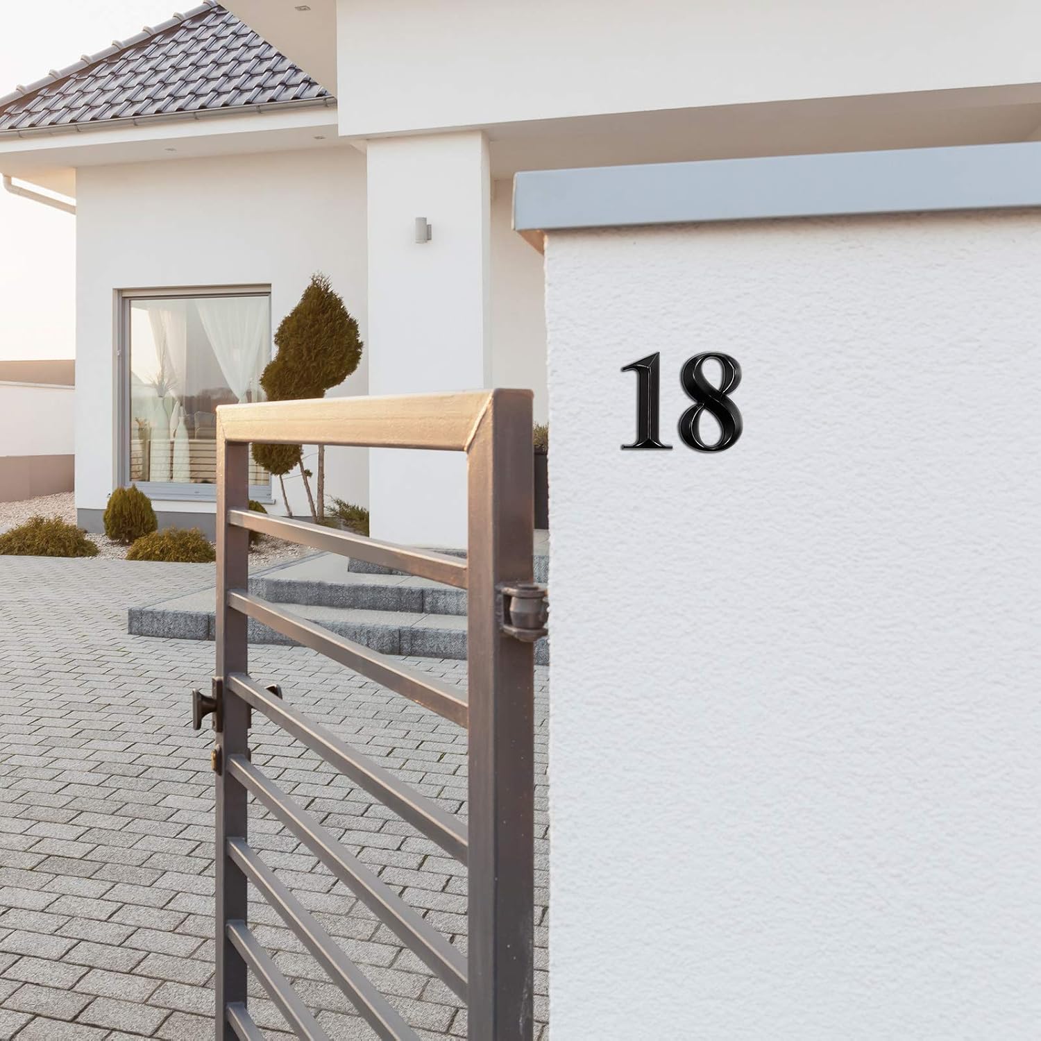 Jetec 10 Pieces 3D Mailbox Numbers 0-9 Self Adhesive 2 Inch Address Numbers Stickers Door House Style Street Mailbox Sign for Apartment Home and