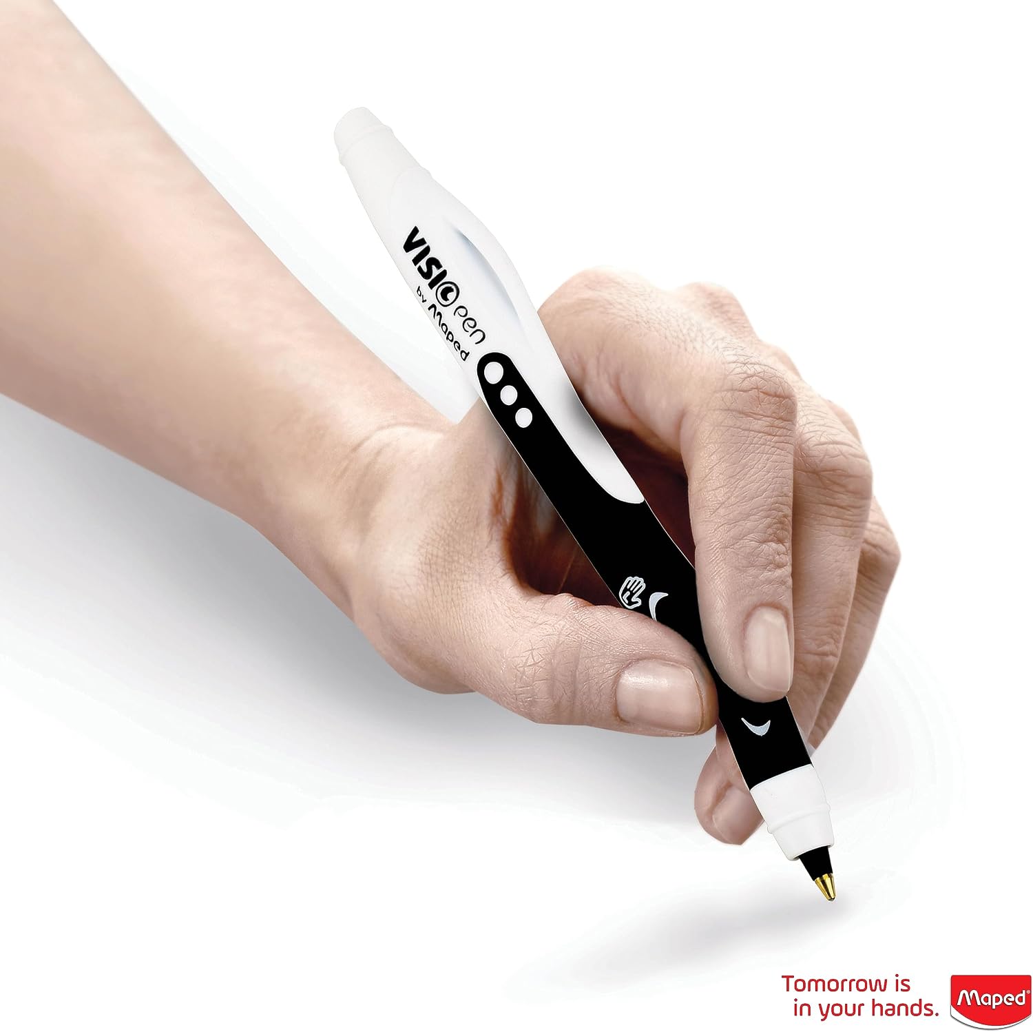 Maped - Visio - Left-handed ballpoint pens - Black ink - 2 count | Smudge-Resistant Quick Dry Technology - Ergonomic Comfort Grip - Smooth Consistent Writing - School Office Home Use