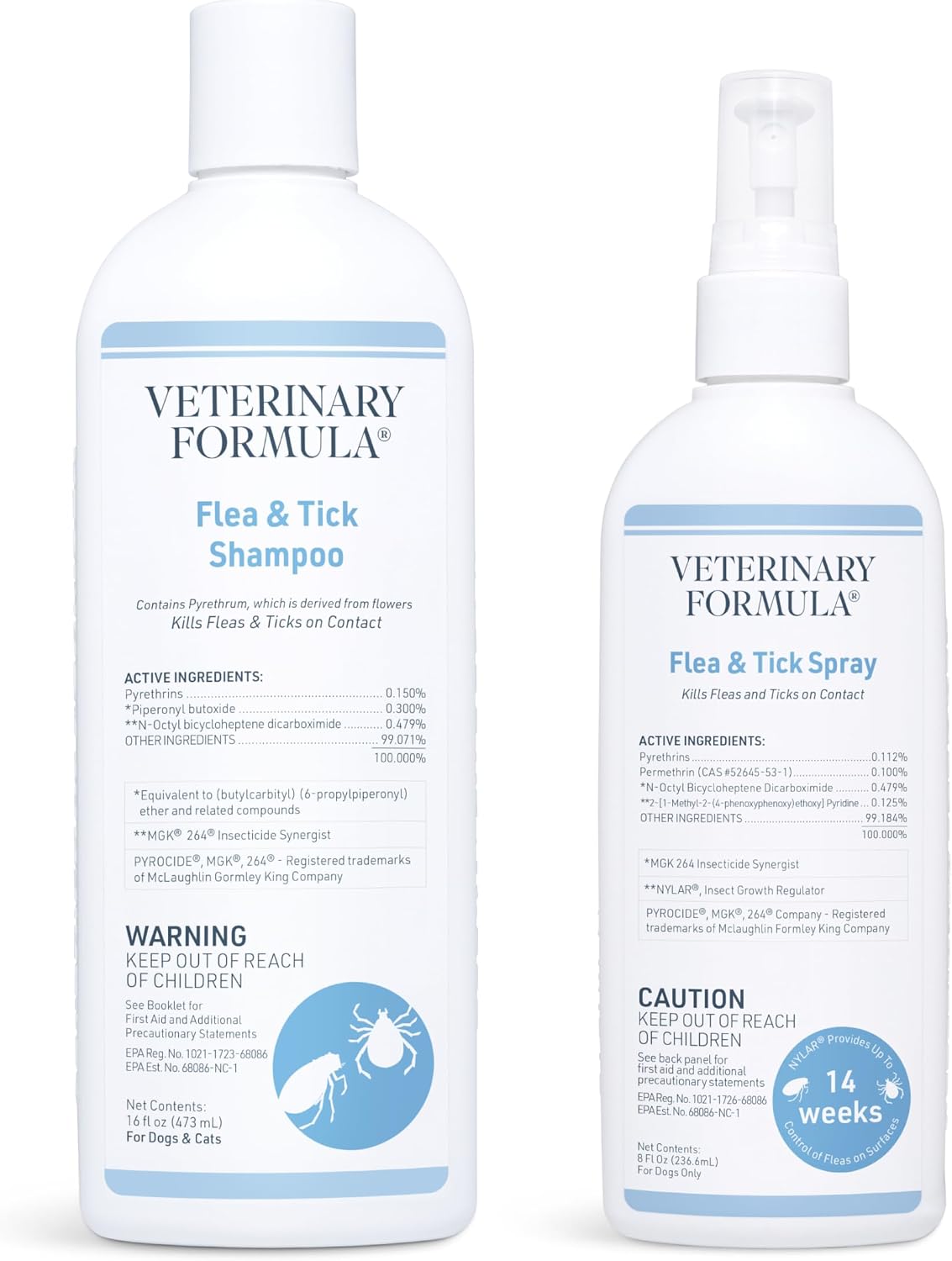 Veterinary Formula Flea and Tick Shampoo for Dogs and Cats, 16 oz