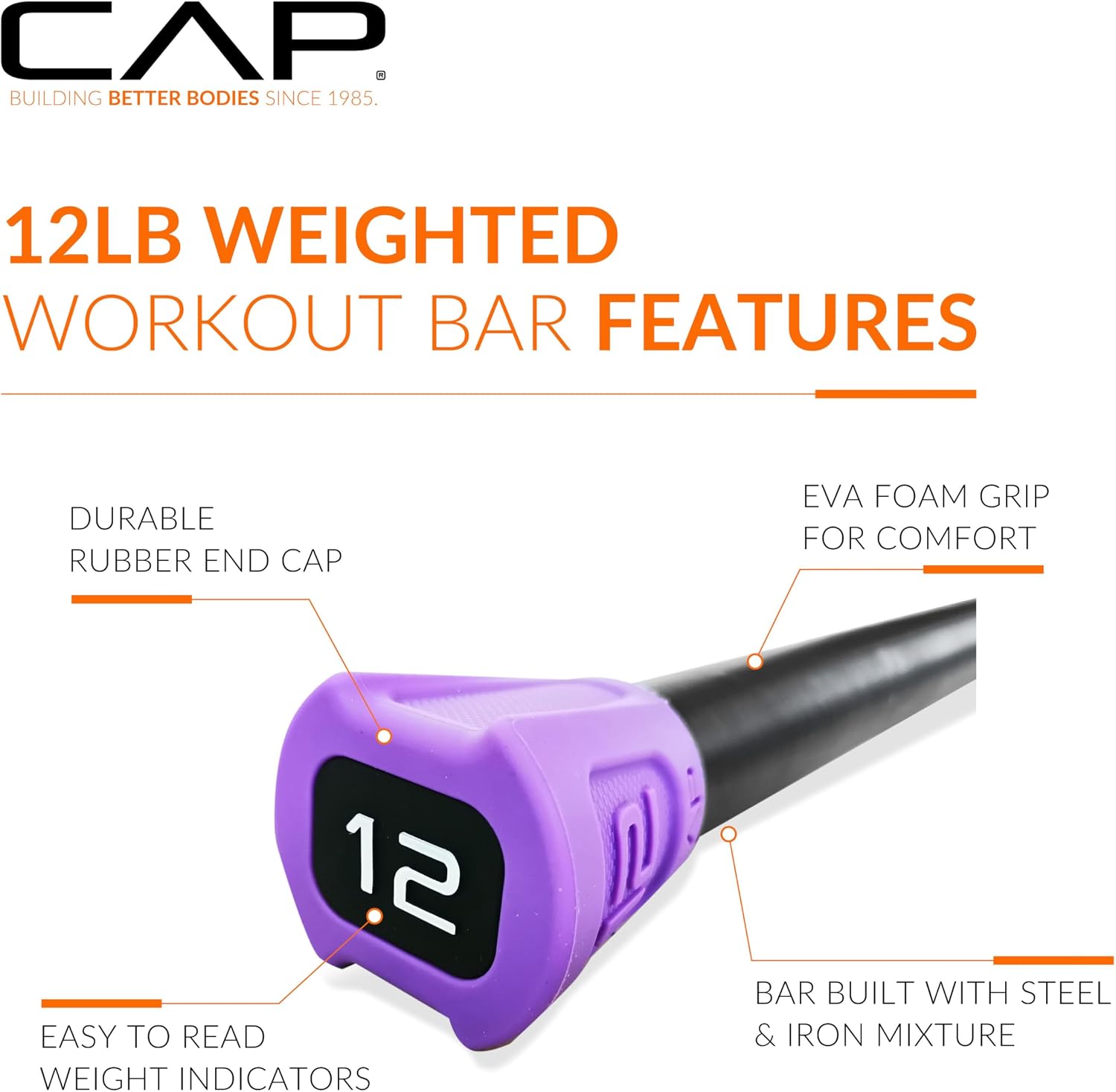 CAP Barbell Weighted Workout Bar | 5-20 lb | Multiple Options